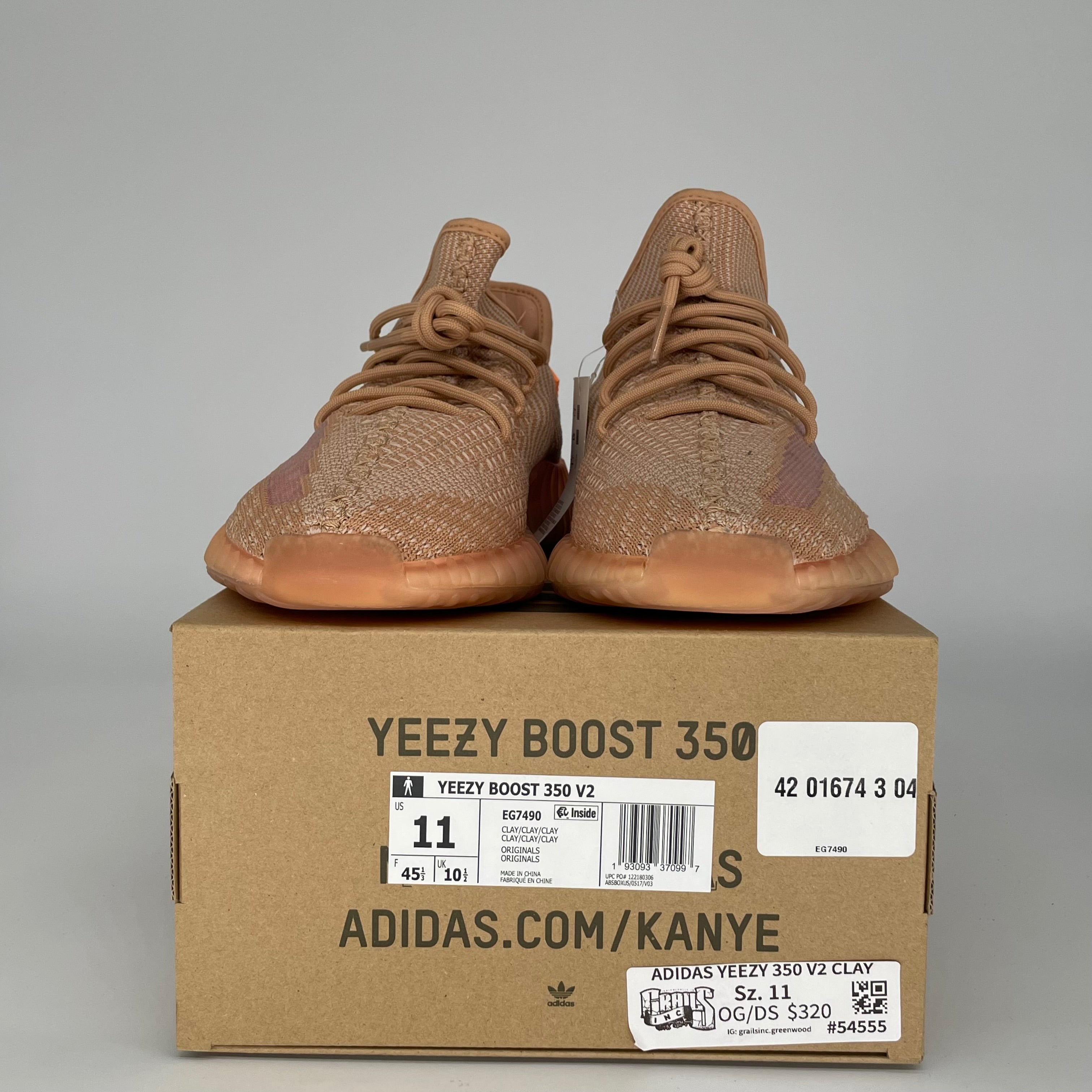 Adidas Yeezy Boost 350 V2 Clay - Men's Size 11 Sneakers (EG7490) | Comfortable Running Shoes for Gym, Casual Wear & Street Style