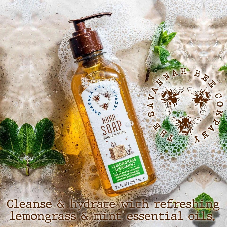 Savannah Bee Company Natural Liquid Hand Soap with Essential Oils | Moisturizing & Antibacterial | Perfect for Home, Office & Travel Use