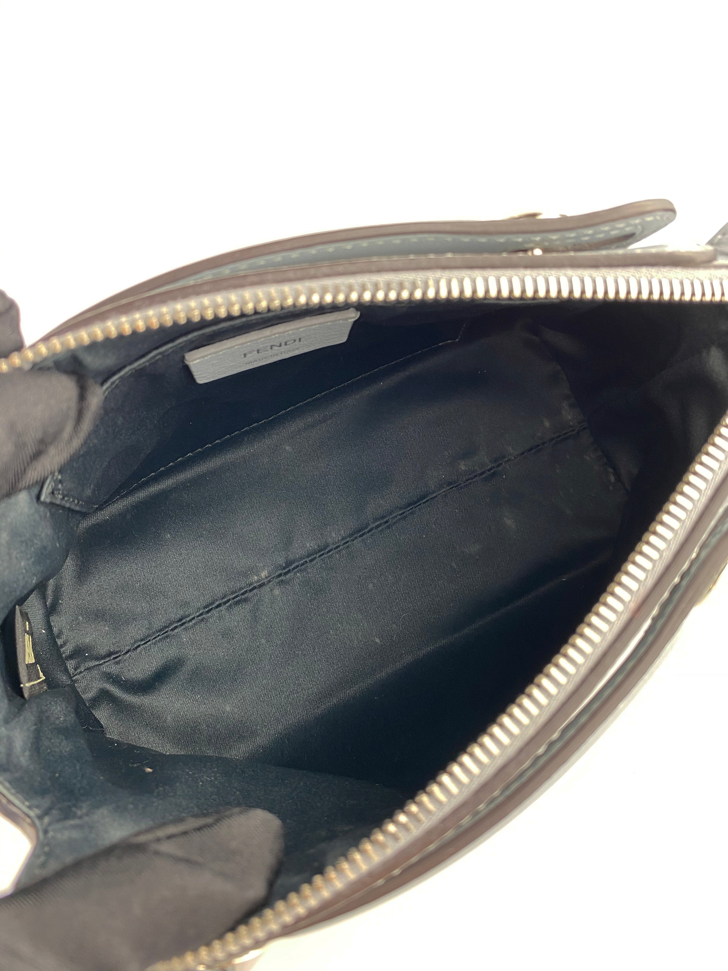 Fendi Light Blue By the Way Handbag with Floral Tail Charm - Perfect for Women's Everyday Use, Office, and Special Occasions