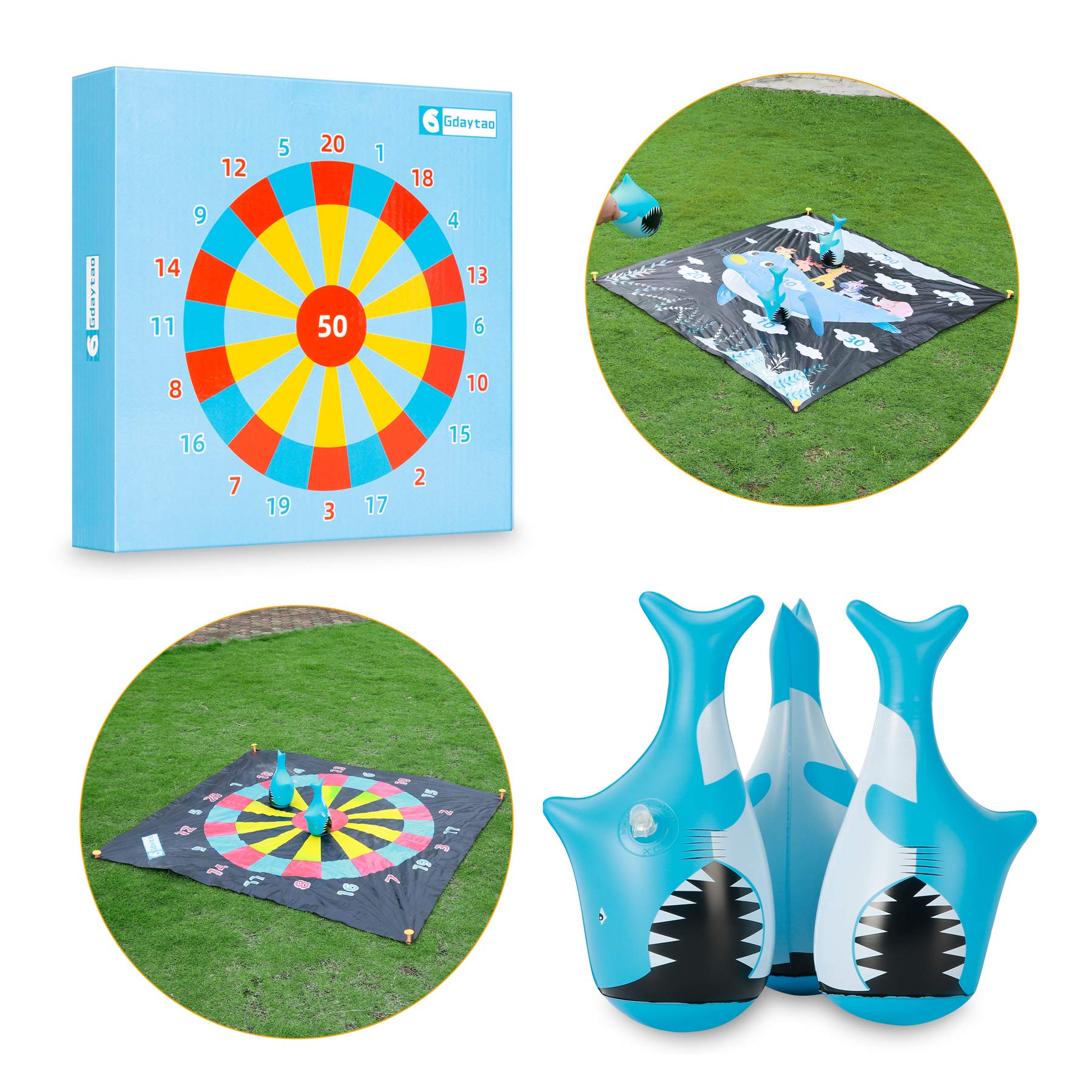 Outdoor Games for Kids and Family - Giant Lawn Dart Set with 3 Tumbler Darts | Fun Backyard, Camping & Beach Activities | Perfect Gift for Boys, Girls & Teens | Great for Parties, Picnics & Outdoor Play