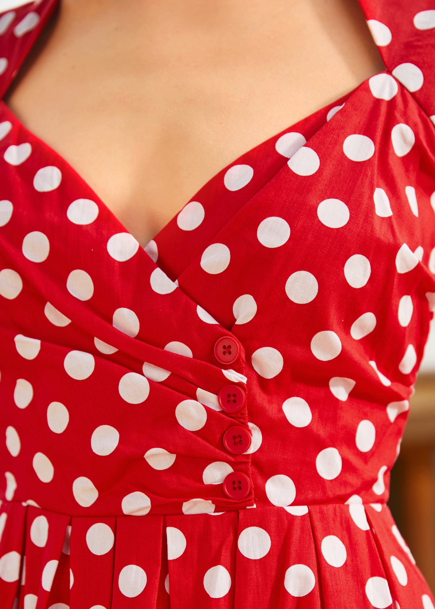 Dotted Darling Fit & Flare Dress - Women's Vintage Style Polka Dot Swing Dress for Casual Wear & Date Night Outfits