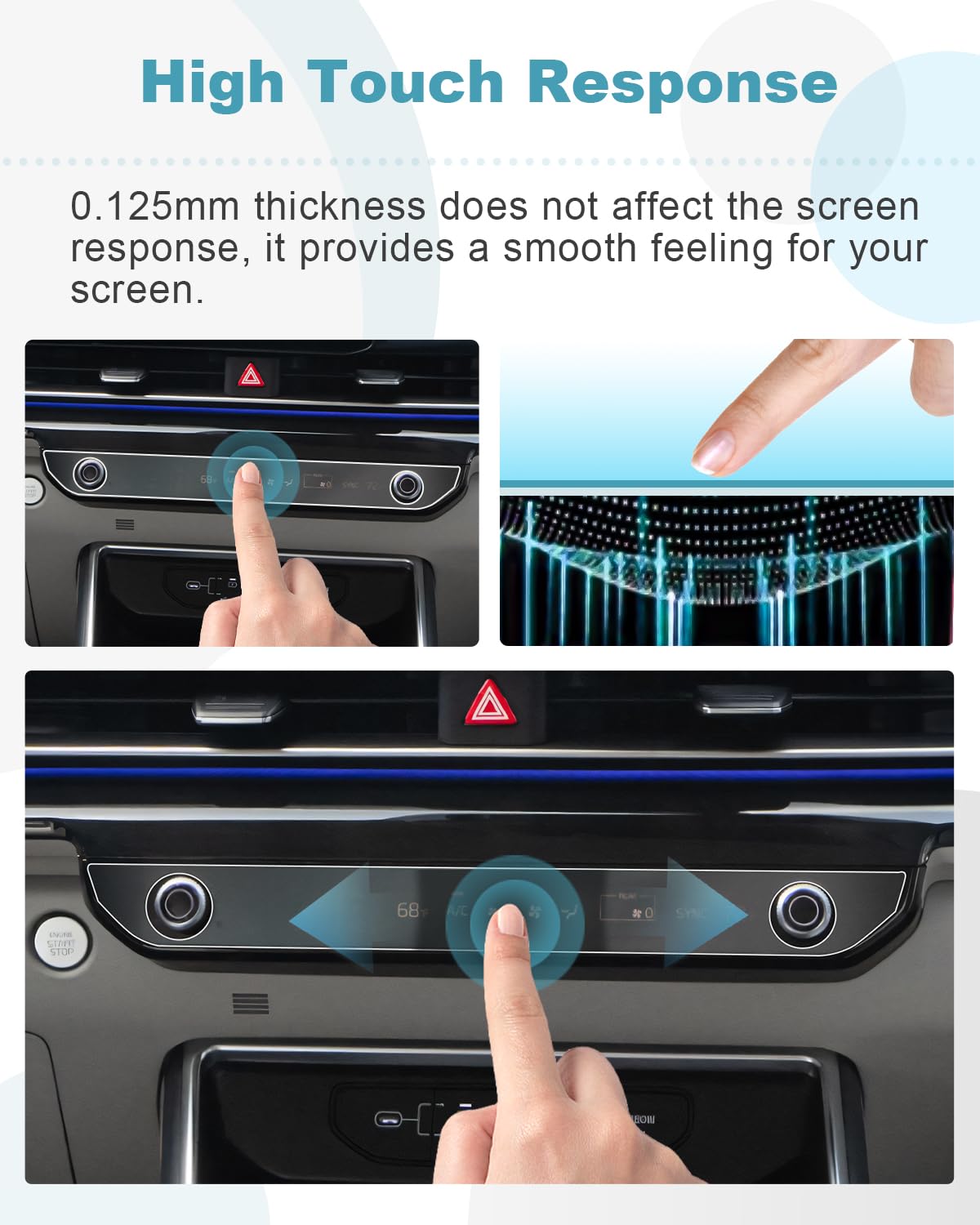 2 Pack 2025 Kia Carnival Screen Protector - HD Clear Anti-Scratch Film for Center AC Display | Perfect for Daily Driving & Road Trips