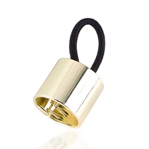 Vintage Punk Metal Round Elastic Ponytail Holder Hair Tie - Adjustable Hair Band & Rope for Women & Girls (Gold) | Perfect for Rock, Gothic & Retro Styles, Concerts & Everyday Fashion Accessories