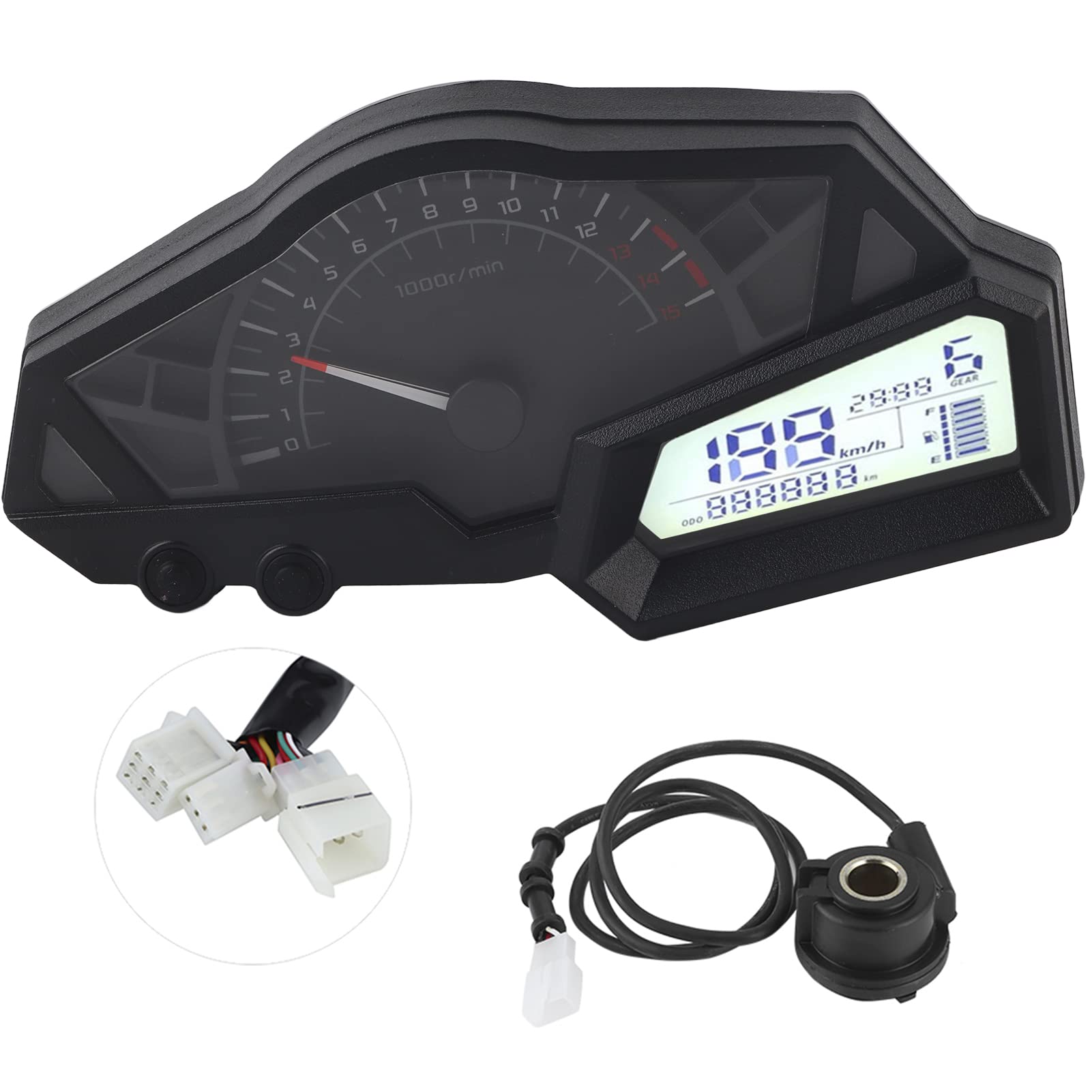 Kawasaki Ninja 300 LCD Speedometer - 15000RPM Tachometer & Fuel Gauge for Motorcycle Racing