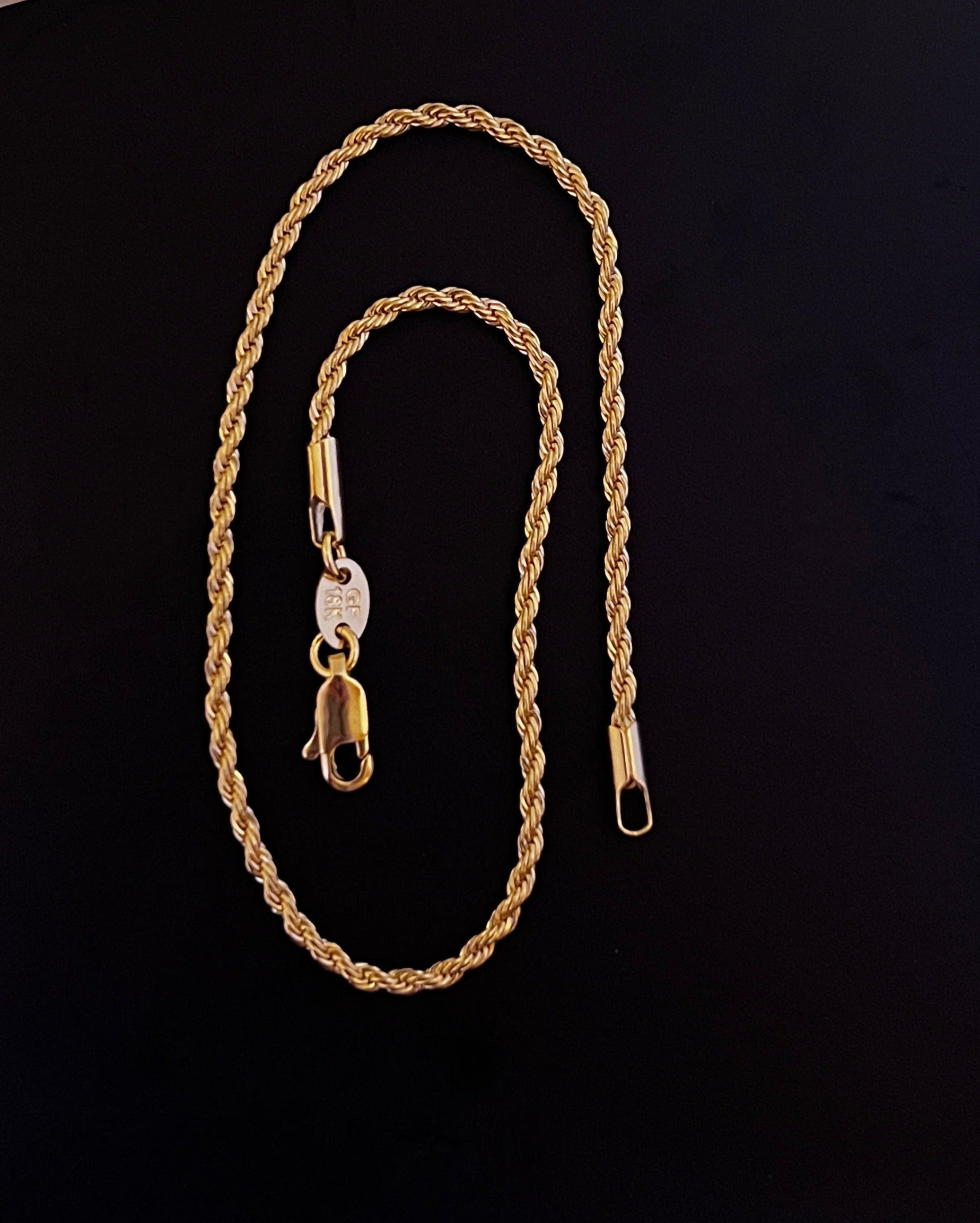 10K Gold Filled Rope Link Anklet - Elegant Adjustable Ankle Bracelet for Women, Perfect for Beach Vacations, Summer Outfits & Boho Jewelry Collection