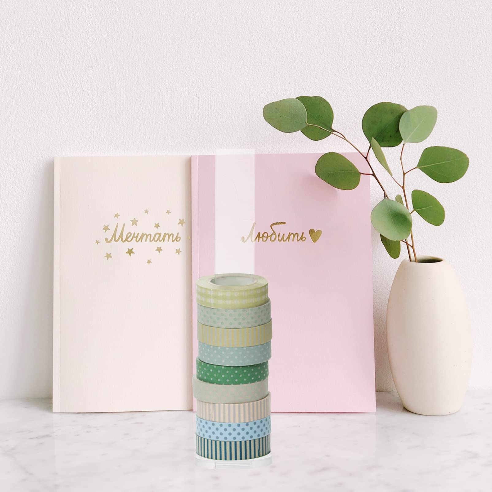 2 Sets Washi Tape Holders - Adhesive Tape Display Stands for Office & Home Stationery Organization - Perfect for Craft Rooms, Desks, and DIY Projects
