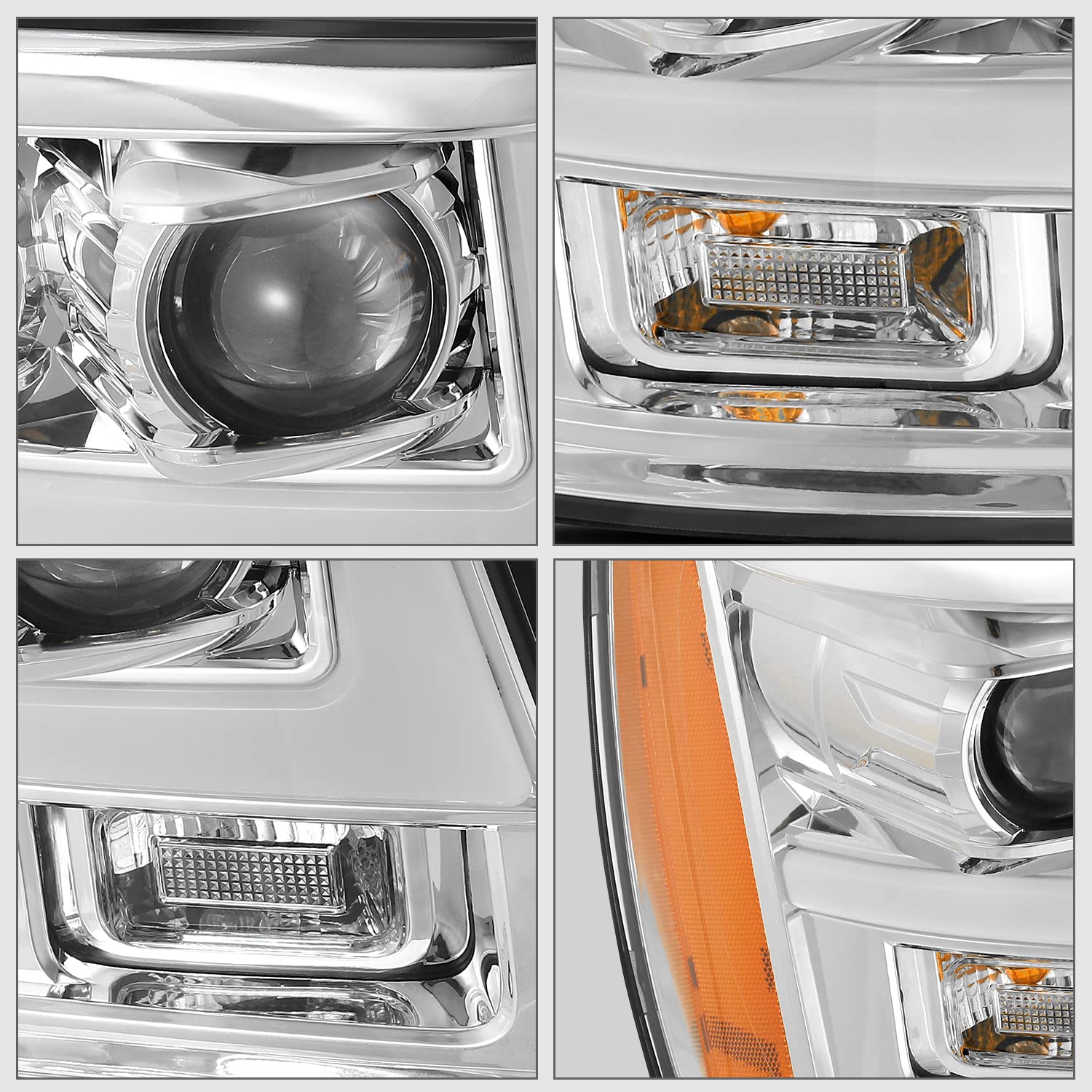 AlphaRex LUXX-Series Projector Headlights for 2007-2014 Chevy Tahoe/Suburban & 2007-2013 Avalanche - Chrome Housing - Enhanced Night Visibility & Modern Style for Off-Roading & Daily Driving