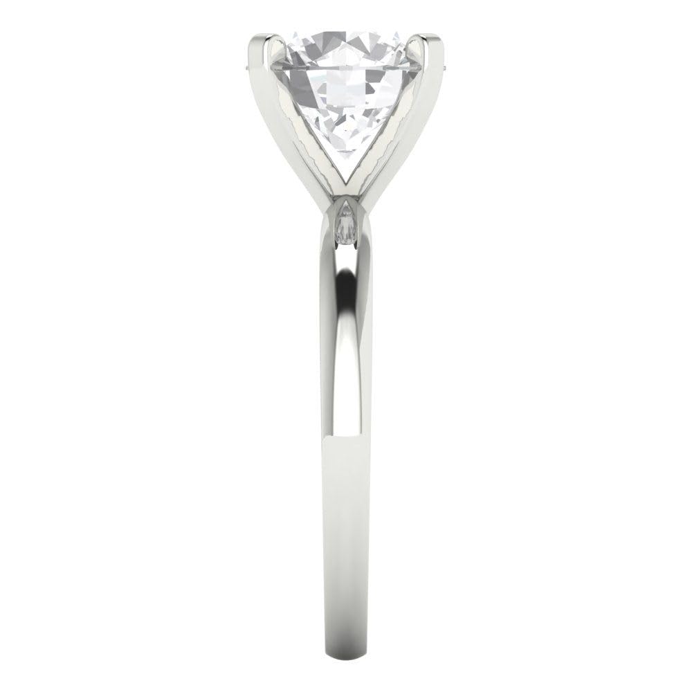 3 Carat Round Cut Clear Simulated Diamond Ring - 14K White Gold Solitaire Engagement, Promise, Bridal & Anniversary Jewelry Gift for Women - Perfect for Proposals, Weddings & Special Occasions