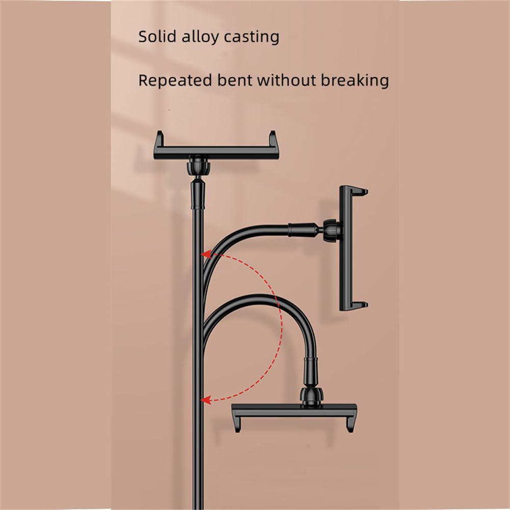 360° Rotatable Adjustable Tablet Stand Holder for Bed - Flexible Gooseneck Mount Compatible with iPad Pro/Air/Mini, Samsung Galaxy Tab, Nintendo Switch & Kindle (4.7