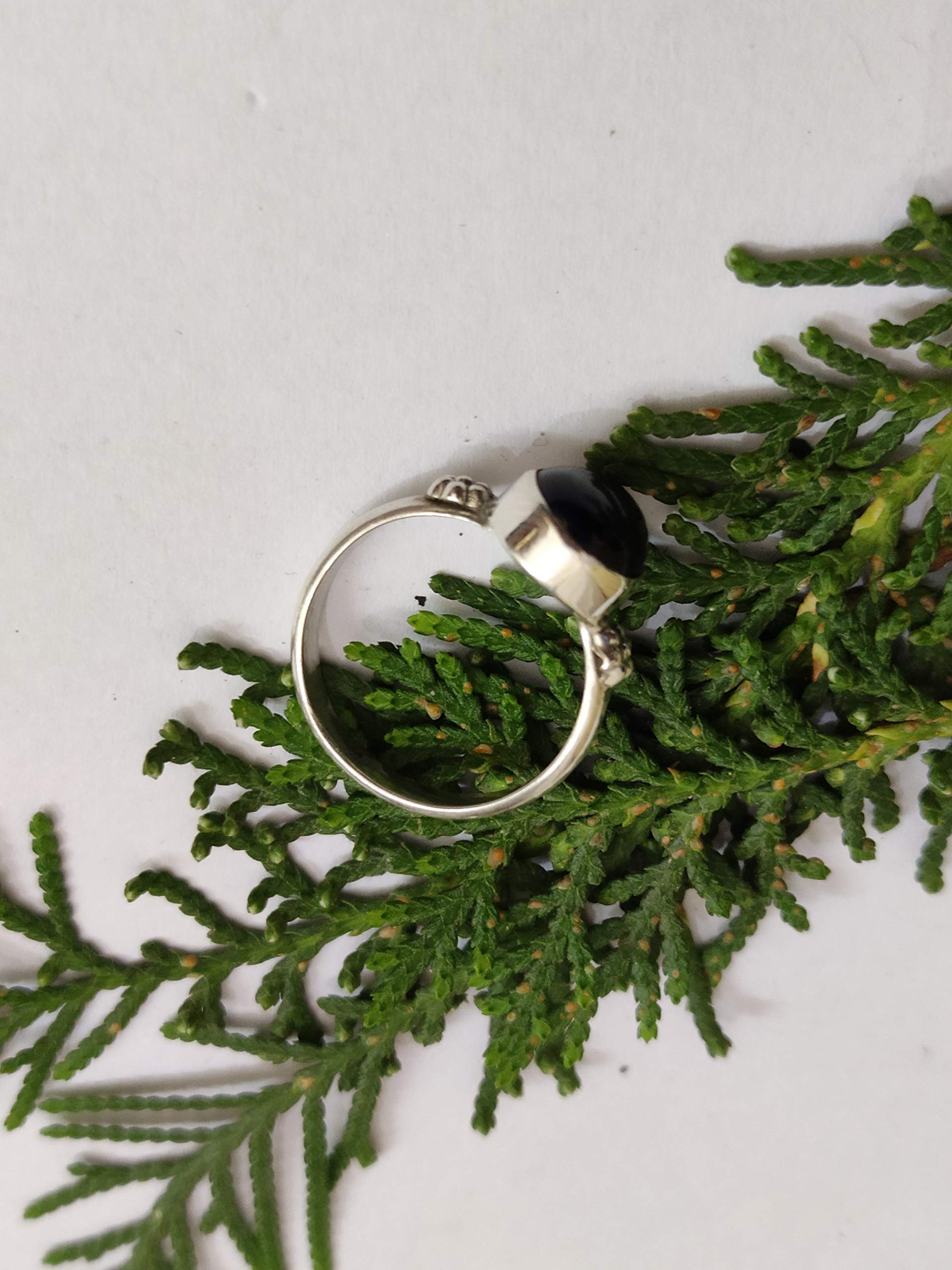925 Sterling Silver Black Onyx Ring - Boho Chic Wedding Gift, Promise Ring & December Birthstone Jewelry | Elegant Bridesmaid Rings, Stackable Midi Rings for Women, Healing Crystal Jewelry | Perfect for Engagements, Anniversaries & Spiritual Healing