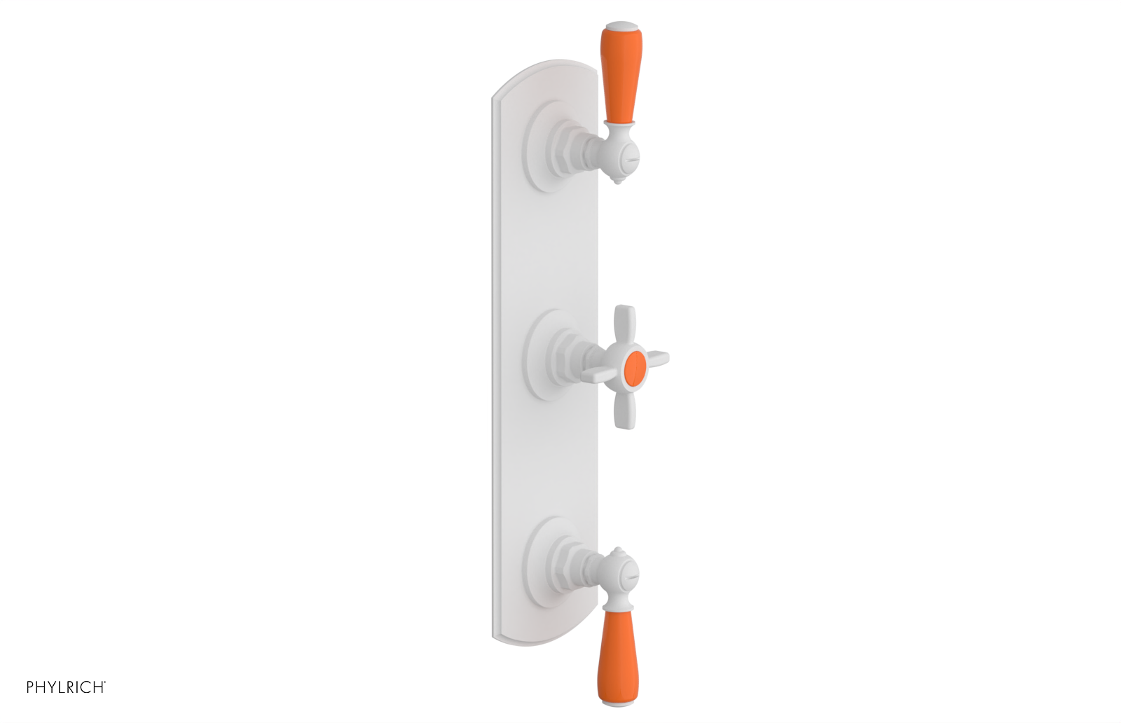 Jamestown Thermostatic Shower Valve with Dual Volume Control - Orange Accent Trim - Perfect for Modern Bathroom Renovations & Spa-Like Showers