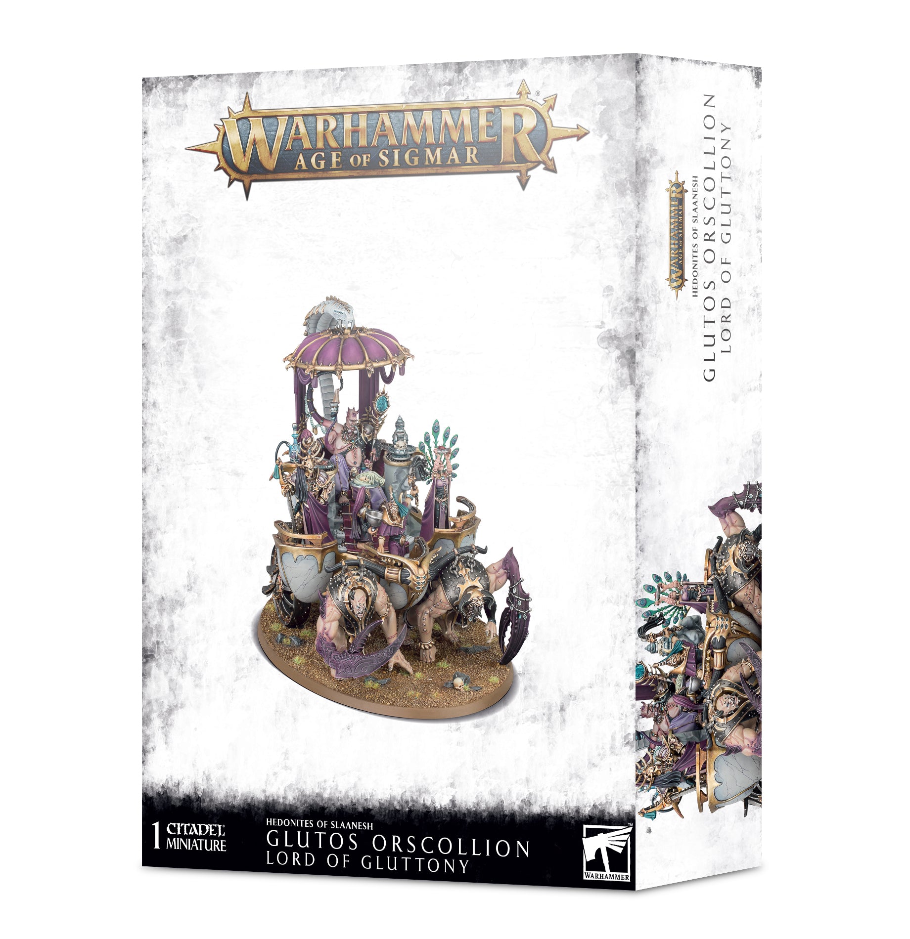 AOS: Hedonites of Slaanesh - Glutos Orscollion, Lord of Gluttony Warhammer Miniature for Tabletop Gaming & Collectors