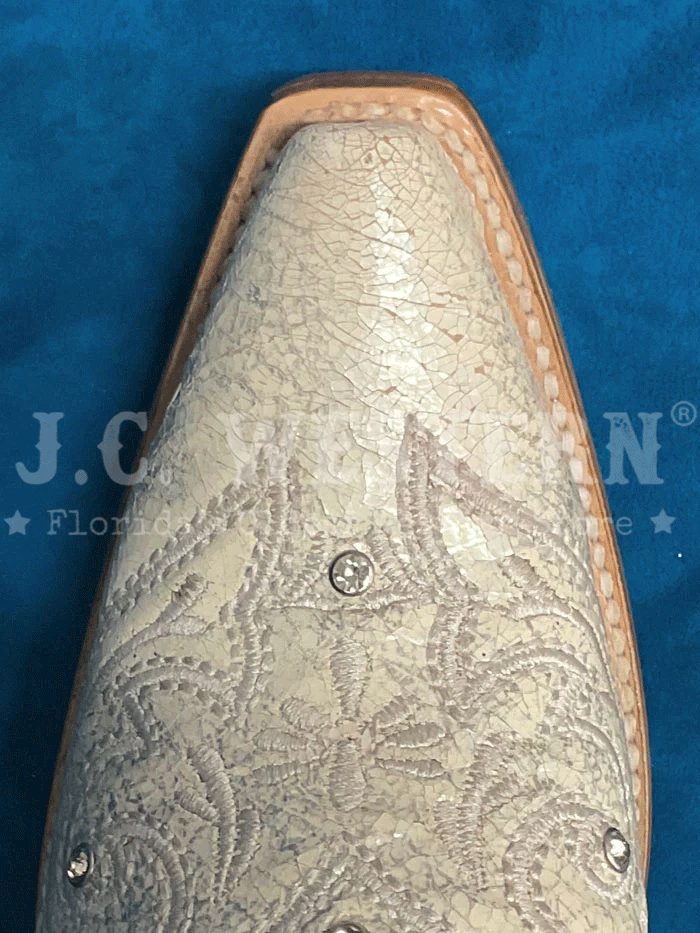 Corral Z5123 Women's Embroidered & Crystal Western Boots in Bone - Perfect for Country Dancing, Rodeos, and Western Fashion