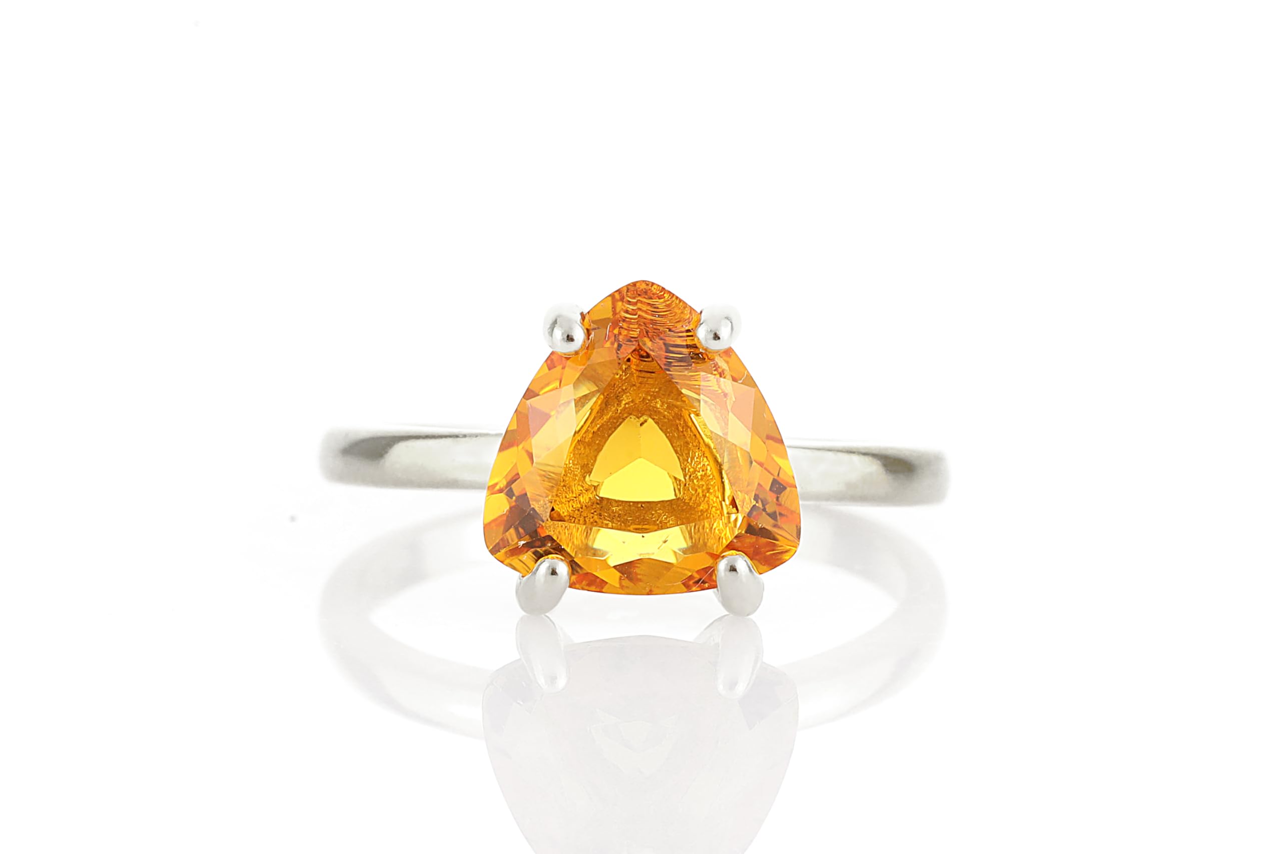 Citrine Rings for Women - November Birthstone Sterling Silver Jewelry - Handmade Stackable Rings with Gift Box - Perfect for Birthdays, Anniversaries & Everyday Wear