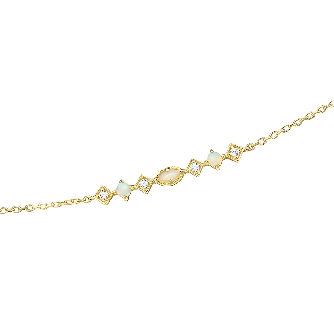 Dainty Opal Bracelet for Libra Birthstone - Elegant Zodiac Jewelry Gift for Women | Perfect for Birthday, Anniversary & Special Occasions