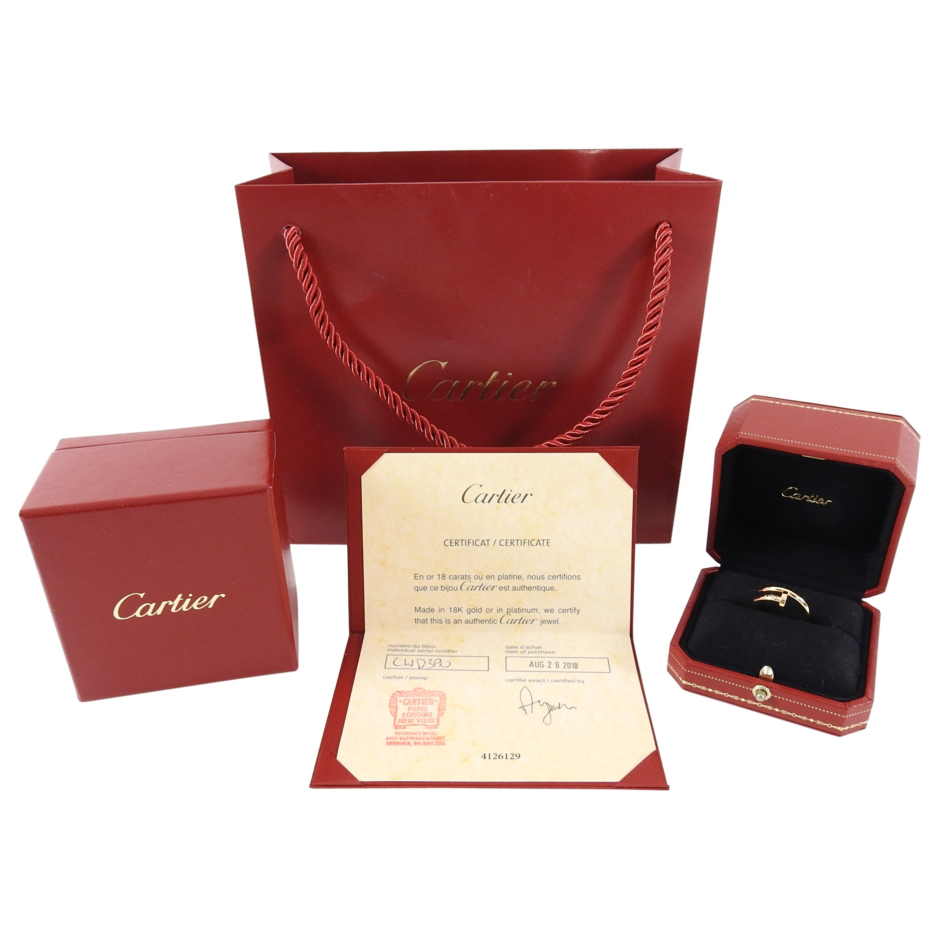 Cartier 18k Rose Gold Juste un Clou Nail Ring - Size 52 / US 6 - Luxury Jewelry for Women, Elegant Nail Design, Perfect for Weddings, Parties & Special Occasions