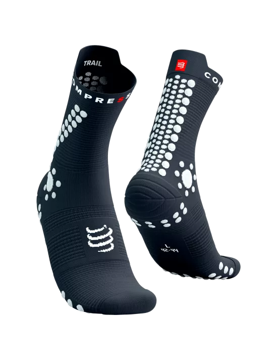Compressport Unisex Pro Racing Socks V4.0 - Trail Running & Athletic Performance Socks - Magnet/White Color - Ideal for Marathon, Hiking & Sports Recovery