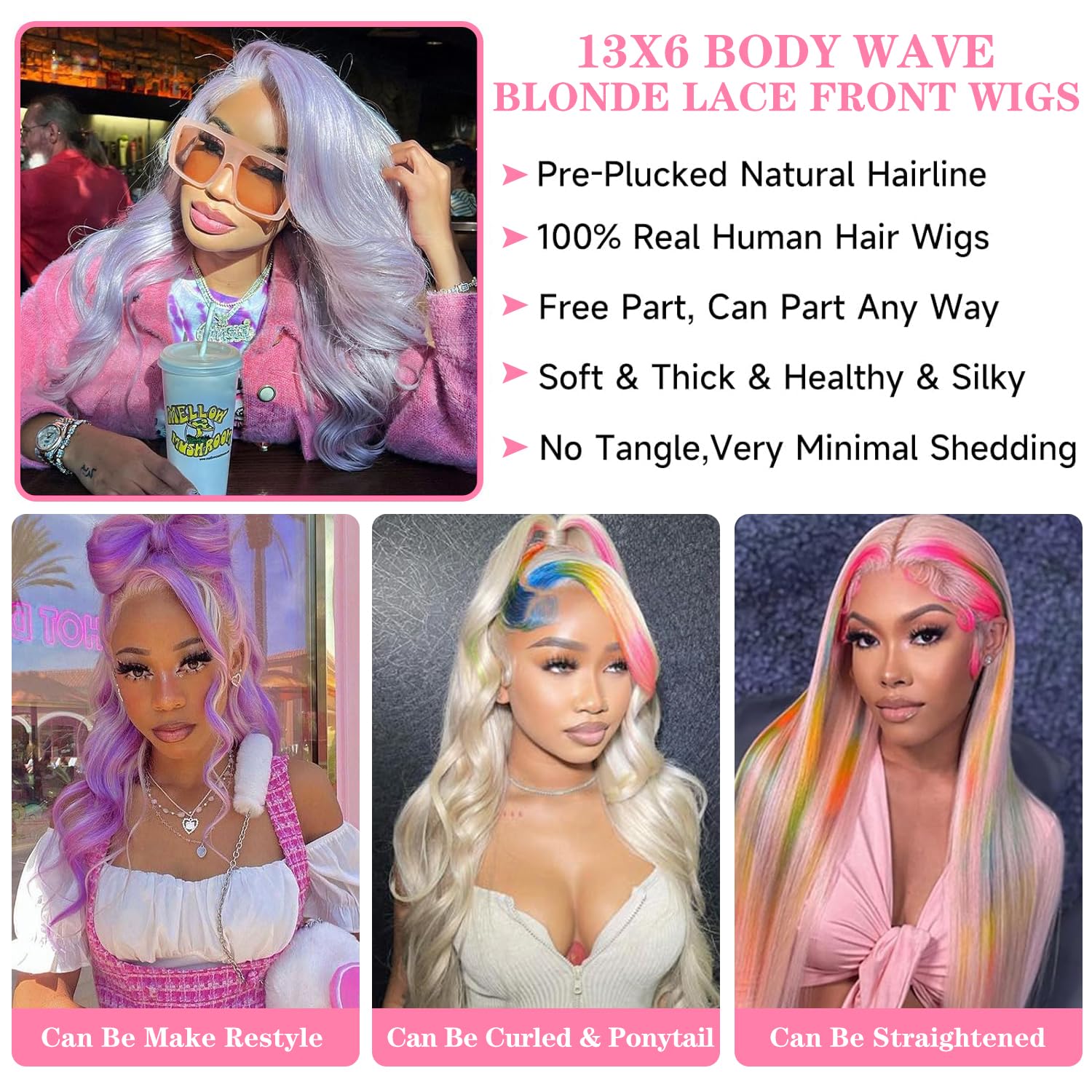 30 Inch 13x6 HD Lace Front Wig Human Hair - Body Wave Blonde 613 Lace Frontal Wig with Pre-Plucked Hairline & Baby Hair (180% Density) - Perfect for Daily Wear, Cosplay, and Special Occasions