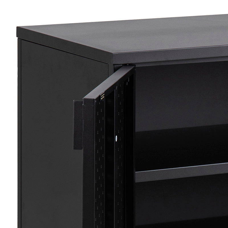 Modern Newton 2-Door Sideboard 82cm Black - Stylish Storage Cabinet for Living Room, Dining Room, or Entryway