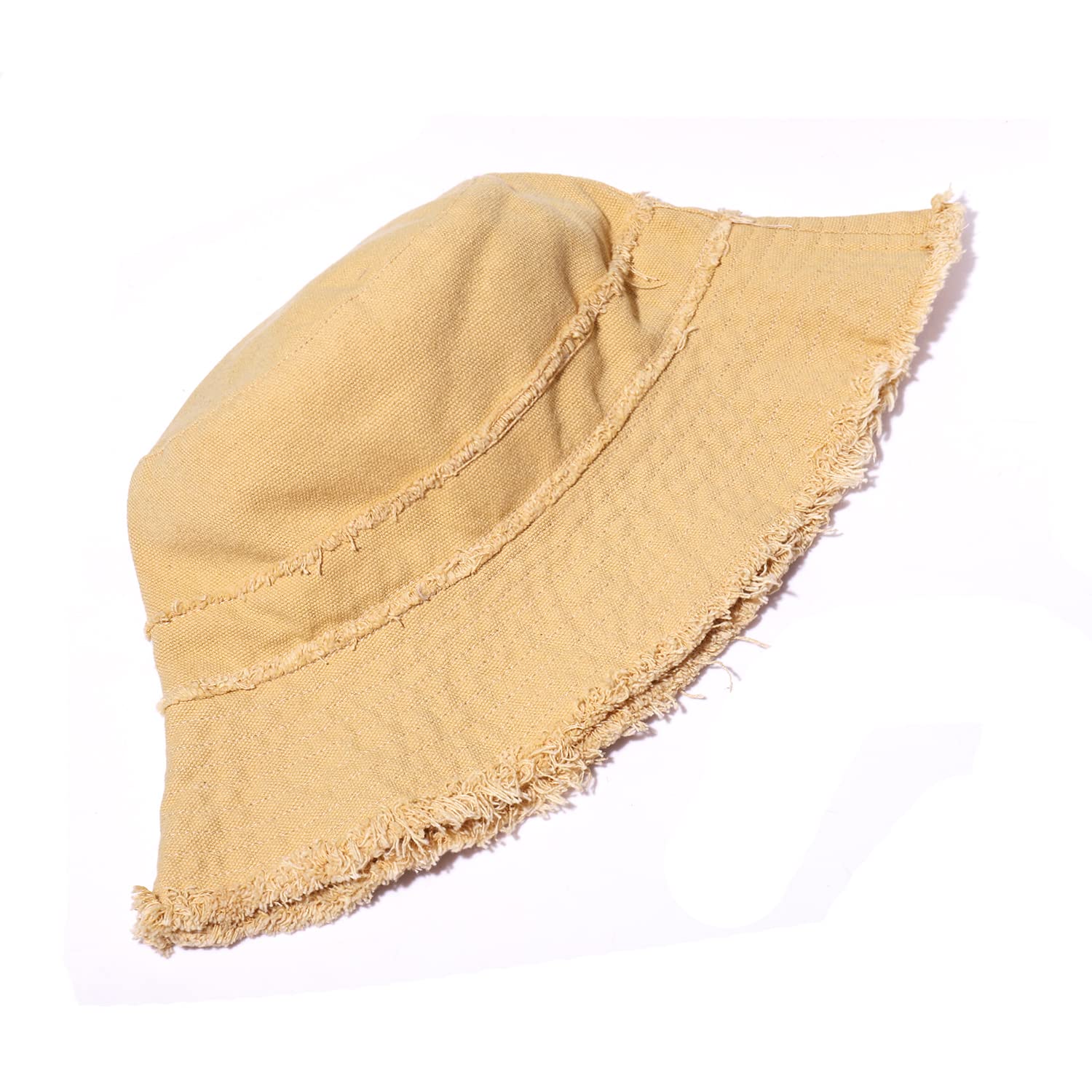 Stylish Frayed Bucket Hats for Women - Breathable Cotton Wide Brim Sun Hat with Foldable Design - Perfect for Beach, Summer Outdoor Activities & Travel