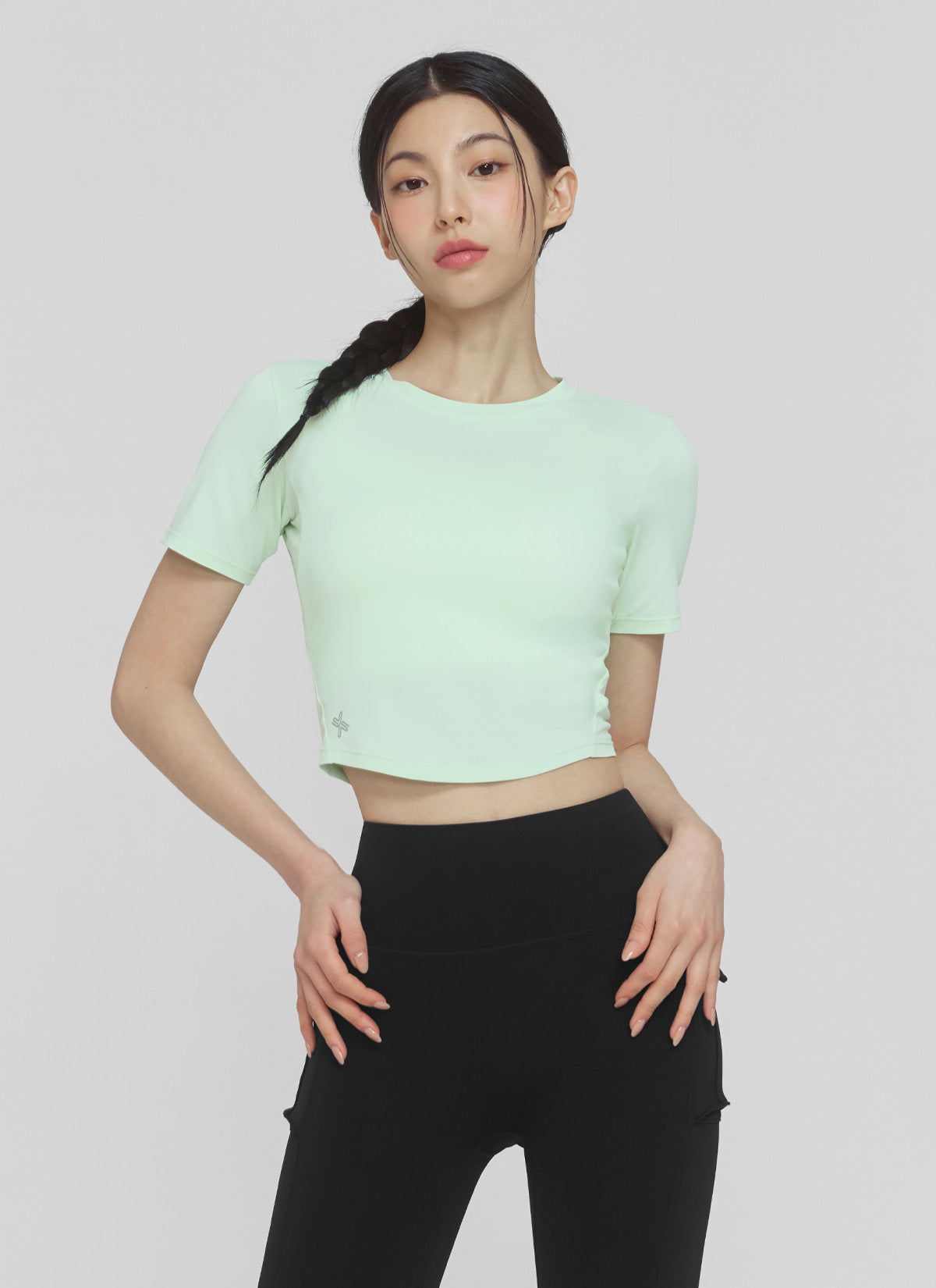 Ice Scent Crop Short Sleeve T-Shirt for Women - Breathable Summer Top for Yoga, Gym & Casual Wear