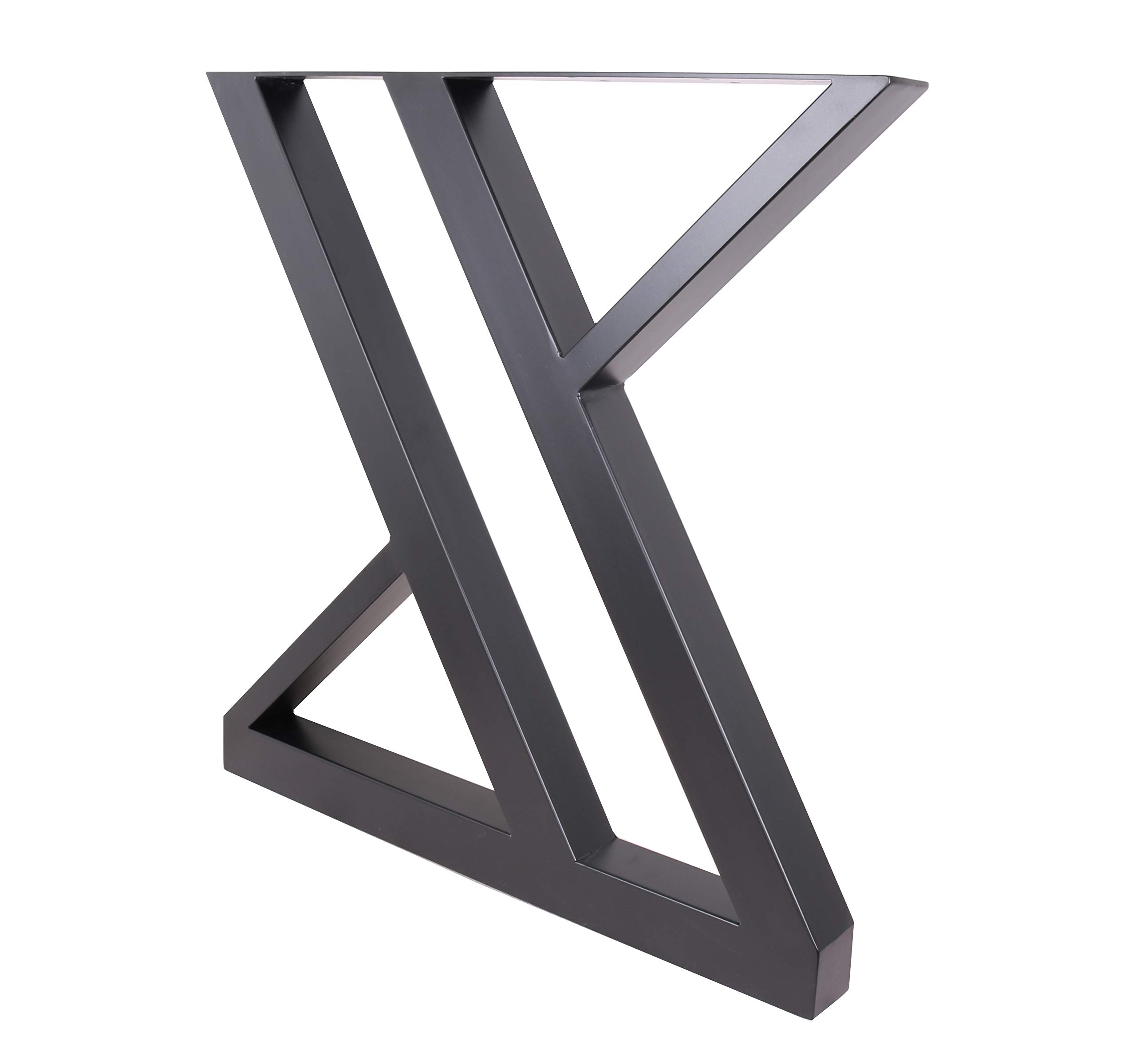 2 Pack Black Z-Shaped Steel Table Legs 28