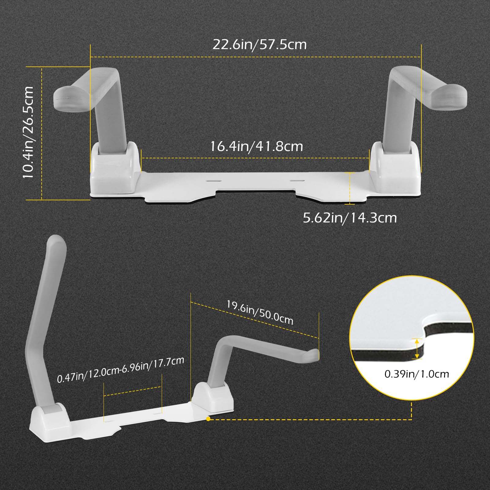 Dyna-Living Heavy-Duty Toilet Safety Rails – 480lbs Weight Capacity, Flip-Up Non-Slip Aluminum Alloy Armrest – Elderly Bathroom Assist Device for Seniors & Disabled – Ideal for Home Care, Post-Surgery Recovery & Mobility Support
