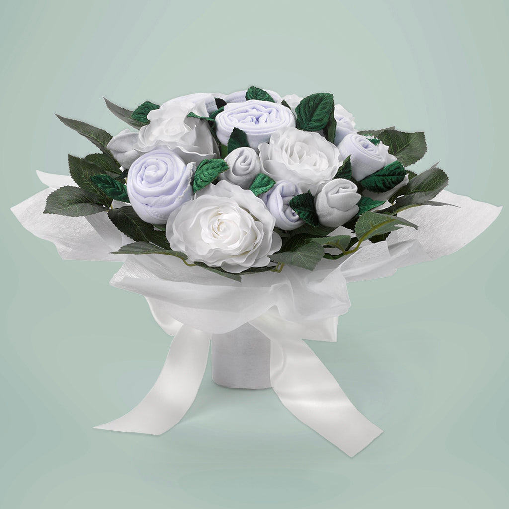 Premium Newborn & Mom Luxury Gift Basket Set - Elegant White Baby Shower Present for Pregnancy, Birth & Postpartum Care