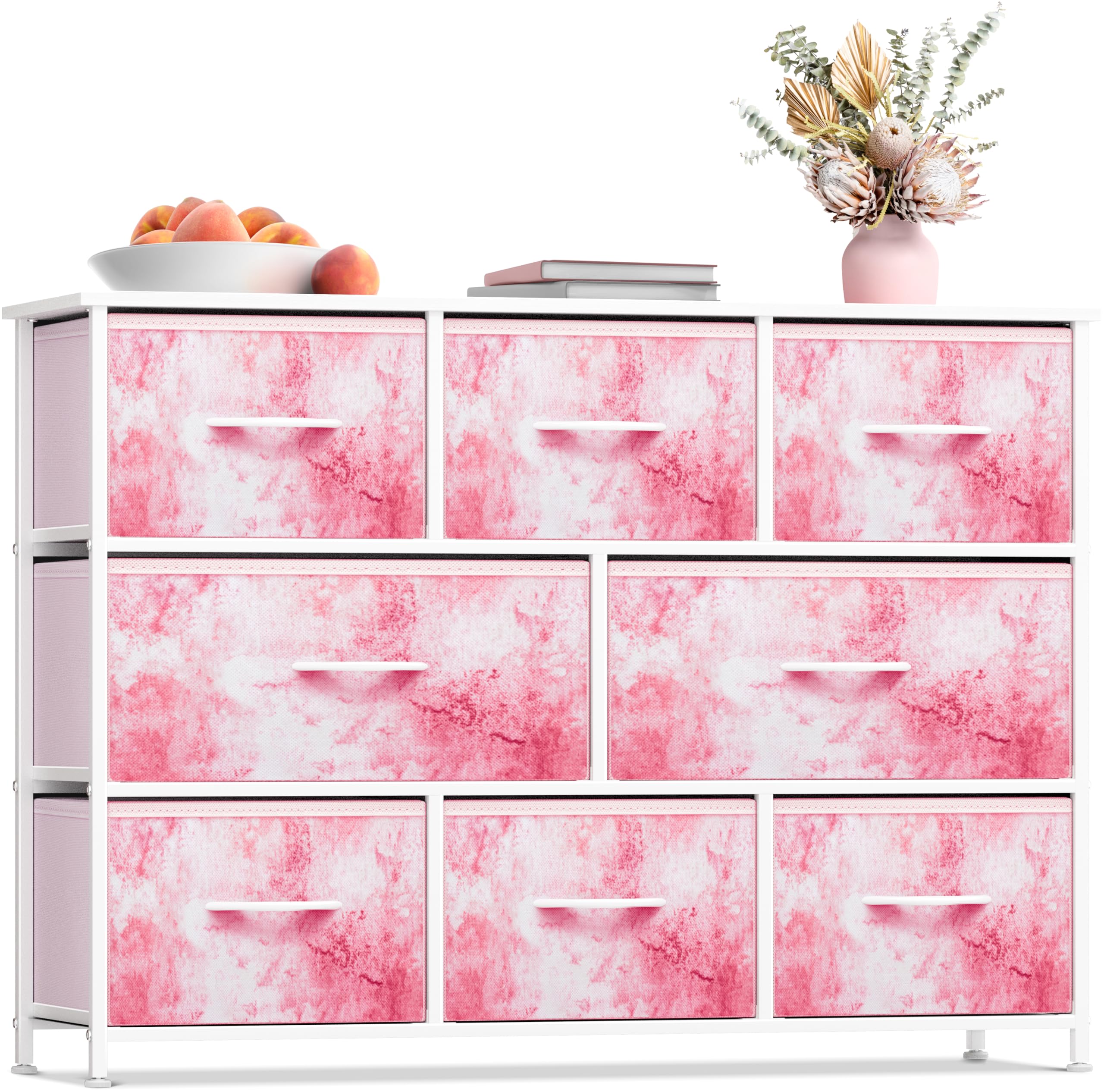 Sorbus 8-Drawer Kids Dresser with Steel Frame & Wood Top - Fabric Bin Organizer for Clothes & Toys - Sturdy Nursery, Bedroom & Closet Storage Furniture - Perfect for Kids Room Organization & Small Space Storage Solutions