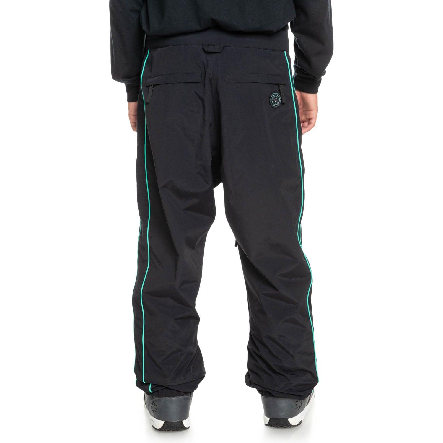 Quiksilver Snow Down Pants for Men - Black Winter Snowboard Ski Pants - Waterproof & Insulated for Cold Weather Skiing & Snowboarding