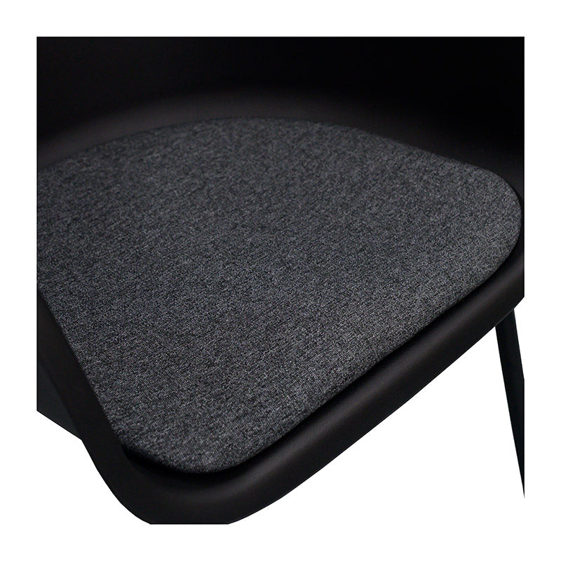 Modern COLLEEN Dining Chair - Black Wooden Seat with Upholstered Cushion - Perfect for Kitchen, Dining Room & Home Office Decor