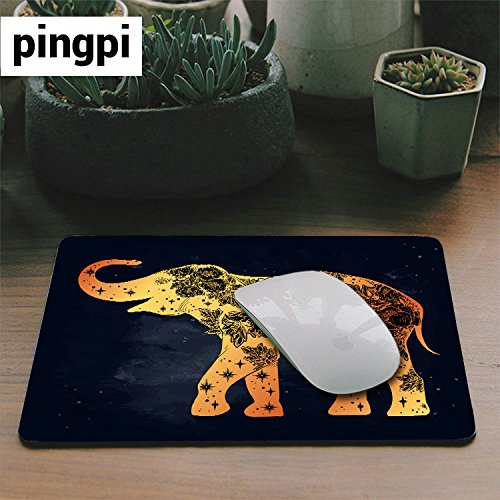 Premium Elephant & Wild Rose Floral Gaming Mouse Pad with Non-Slip Rubber Base - Perfect for PC Gaming, Office Work & Home Computer Setup