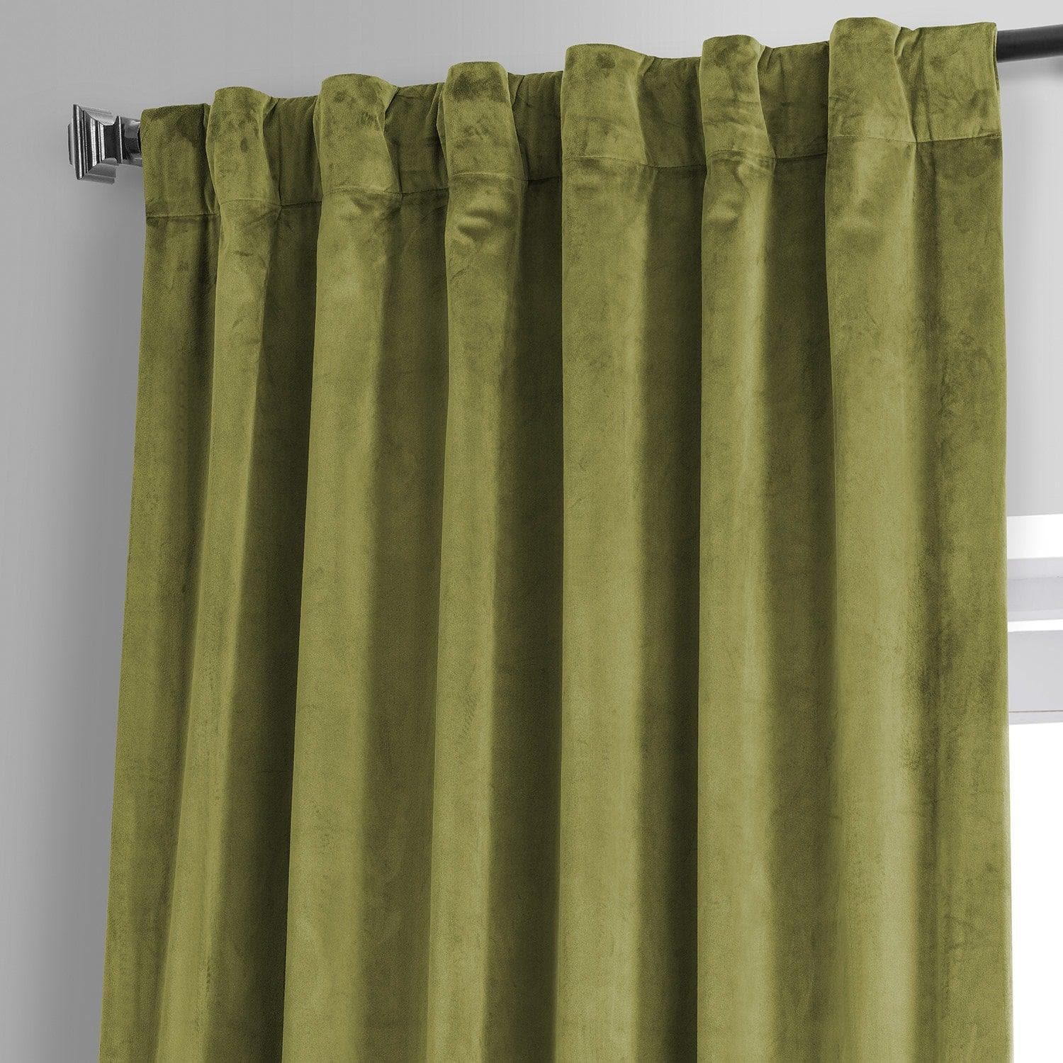 Jalapeno Green Signature Plush Velvet Blackout Curtains for Bedroom & Hotel - Thermal Insulated Noise Reducing Window Drapes for Home Decor