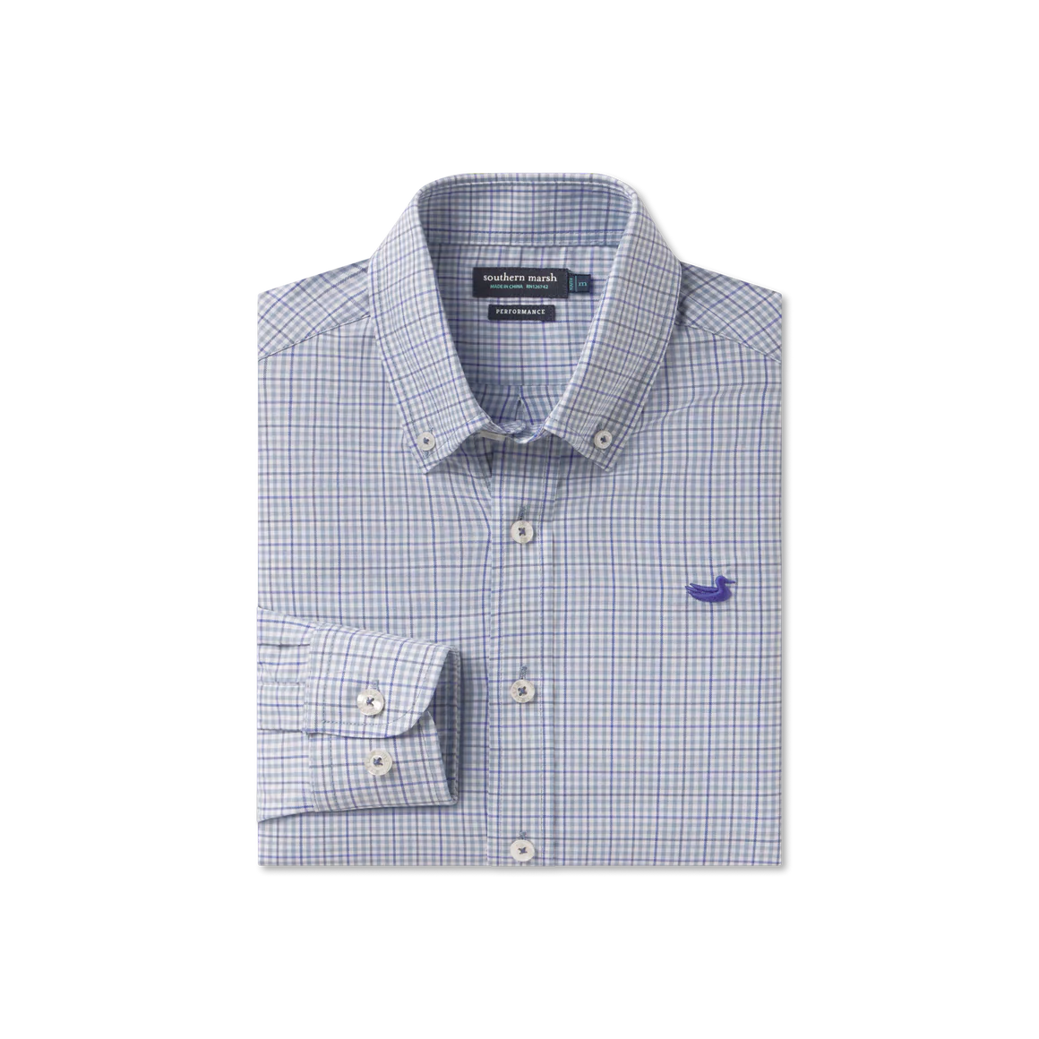 Southern Marsh Boys' Performance Gingham Dress Shirt - Breathable & Stylish for School, Church & Special Occasions