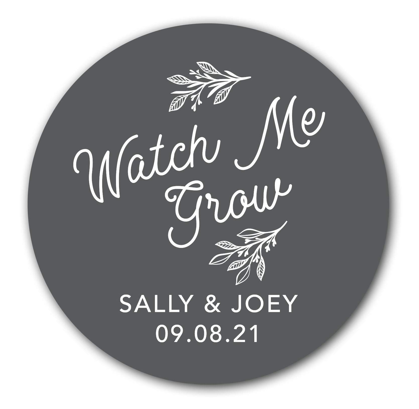 Watch Me Grow Stickers - Greenery & Succulent Wedding Favor Stickers (22:9) - Perfect for DIY Wedding Decor, Plant Lover Gifts & Party Favors