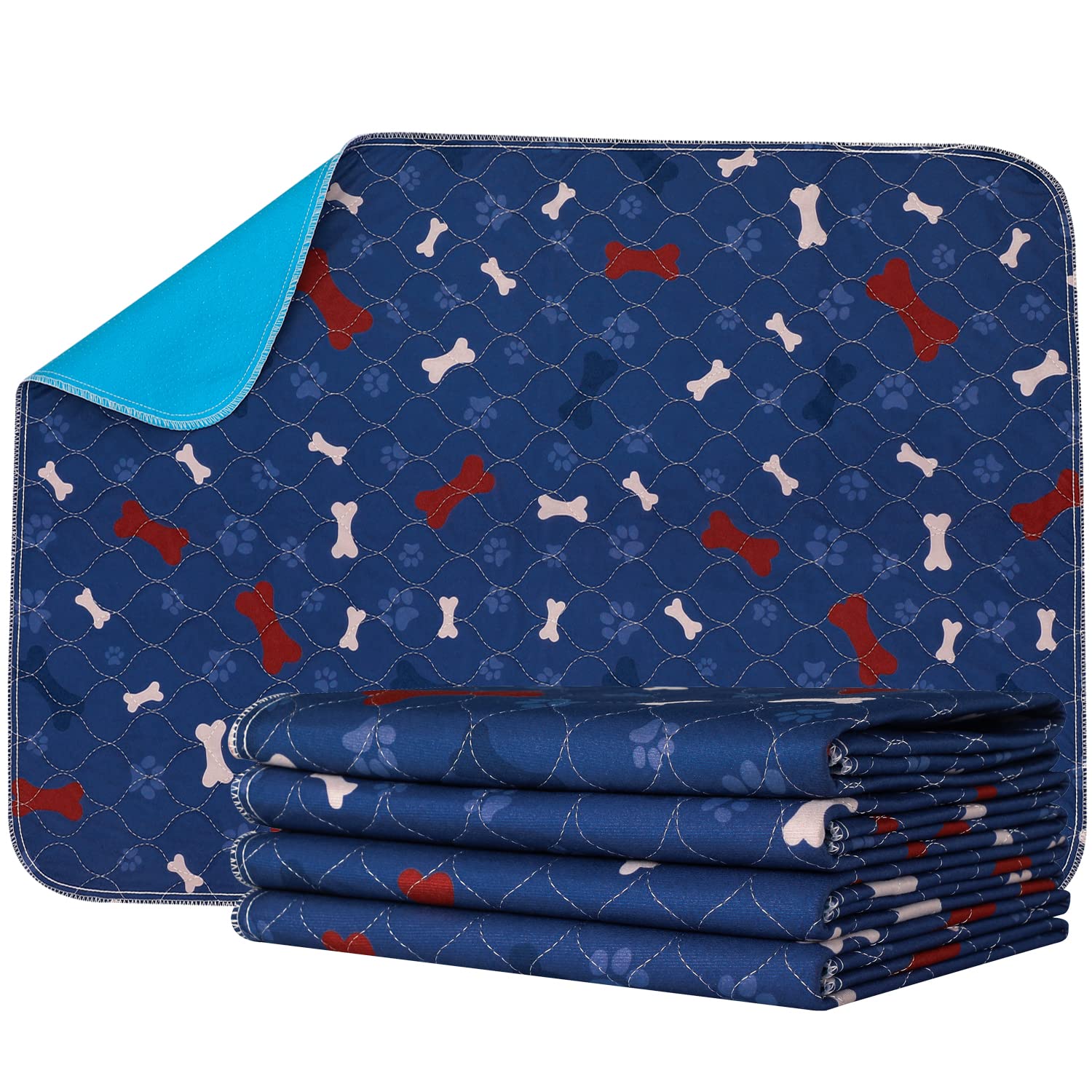 **Washable & Reusable Dog Pee Pads - Waterproof, Non-Slip, Fast Absorbing Puppy Potty Training Pads | Pet Grooming Gloves Included | Ideal for Puppy Training, Whelping, Guinea Pig Cages & Dog Playpens**