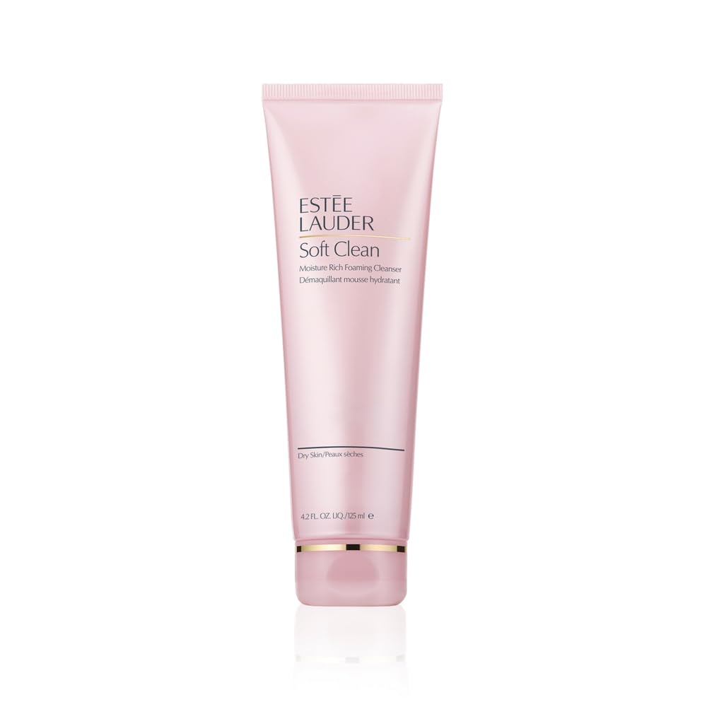Estée Lauder Soft Clean Moisture Rich Foaming Facial Cleanser 4.2 oz | Gentle Hydrating Face Wash for Dry & Sensitive Skin | Daily Skincare Routine & Makeup Removal