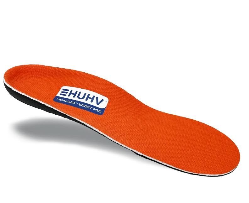 HUHV HEALIUM Boost+ Performance Unisex Insoles - Orange Cushioning for All-Day Comfort (Men's 8 / Women's 10) - Perfect for Running, Walking & Work Shoes