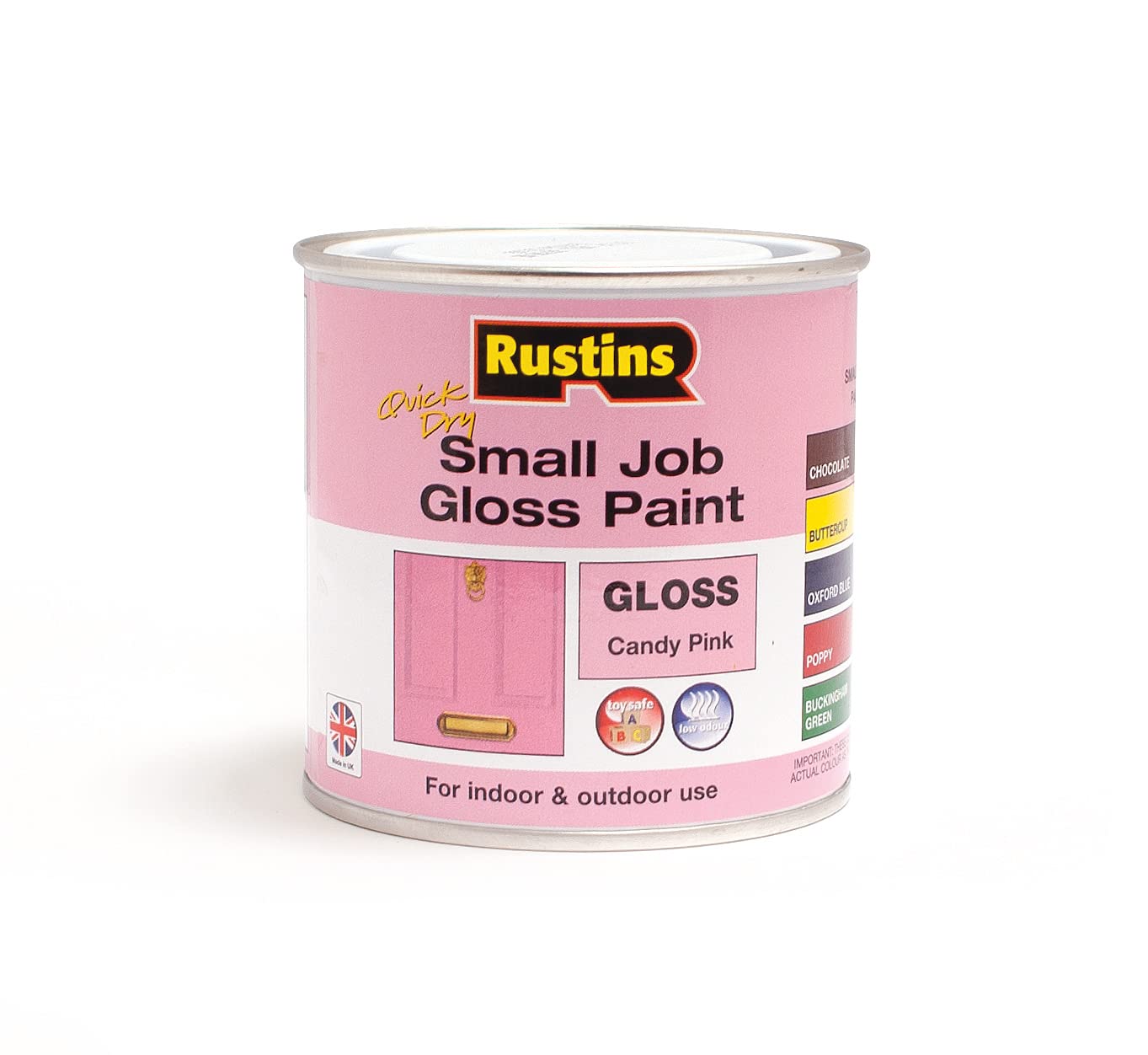Small Job Candy Pink Gloss Paint 250ml - High Gloss Finish for Walls & Wood - Perfect for DIY Home Decor, Furniture Refinishing & Craft Projects