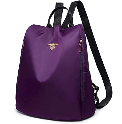 Waterproof Women's Backpack - Lightweight Travel Hiking Daypack, Durable Solid Color Purple Backpack for College, Work & Outdoor Adventures