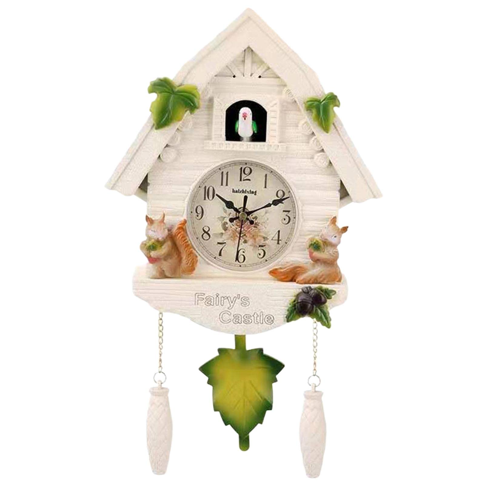 KESOTO Vintage Style Cuckoo Wall Clock - Handcrafted Wooden Decorative Clock for Home, Office & Living Room Decor | Perfect for Farmhouse, Cabin & Rustic Interior Design