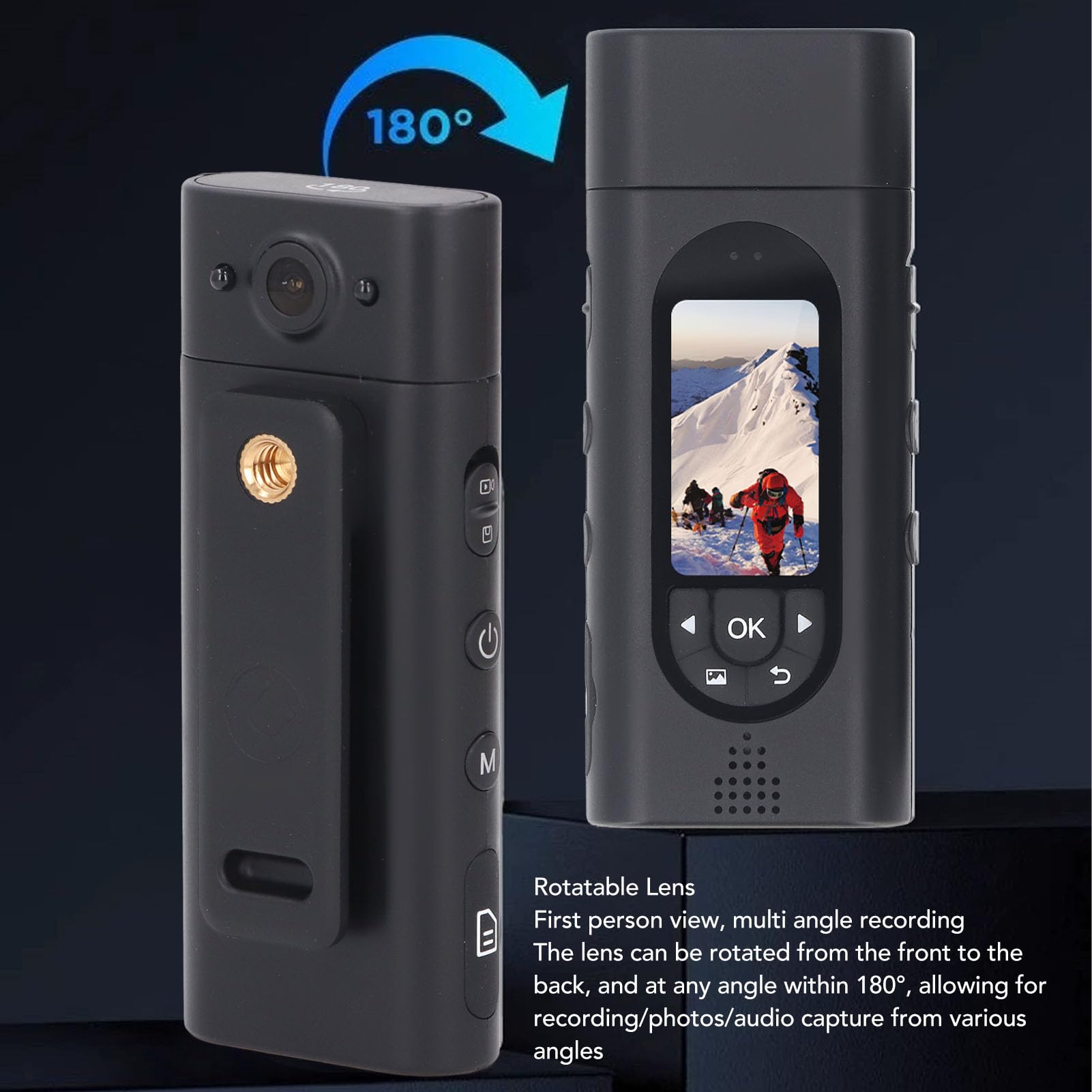DPOFIRS 1080P HD Body Worn Camera with Night Vision - 1.47 Inch Wireless Wearable Camera, WiFi Connection, Loop Recording & 256GB Storage - Ideal for Bike Riding, Outdoor Adventures, Security Surveillance & Law Enforcement