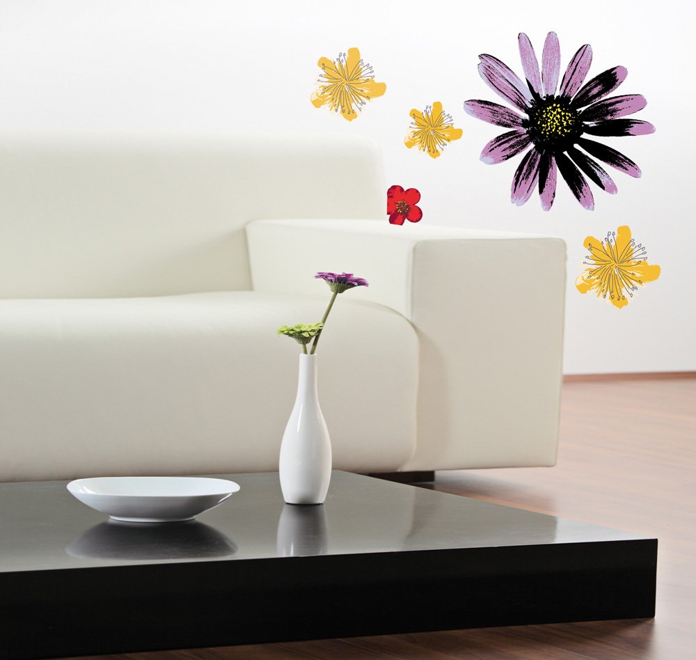 Brewster Spirit 350-0164 Peel & Stick Painted Flowers European Wall Decals - Removable Floral Wall Stickers for Home Decor, Nursery, Bedroom & Living Room