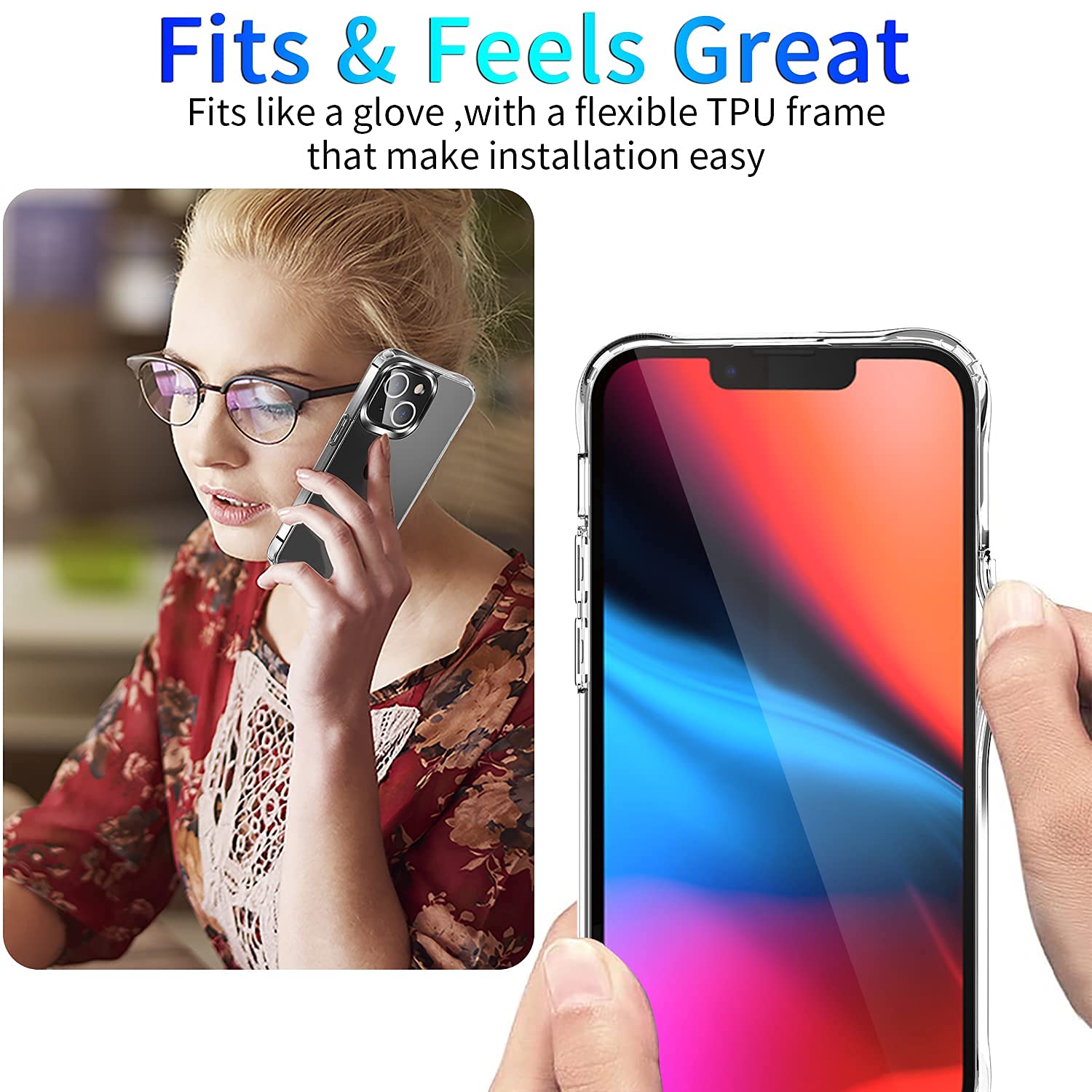 iPhone 13 Clear Shockproof Protective Case - Compatible with iPhone 13 (2021 Model) - Slim Fit, Anti-Scratch & Drop Protection - Perfect for Everyday Use, Travel & Outdoor Activities