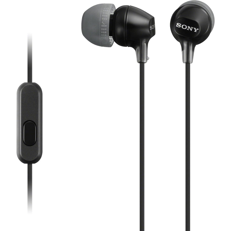Sony MDR-EX15AP In-Ear Earbud Headphones with Mic - High Quality Sound for Music & Calls | Perfect for Commuting, Workouts & Travel (New)