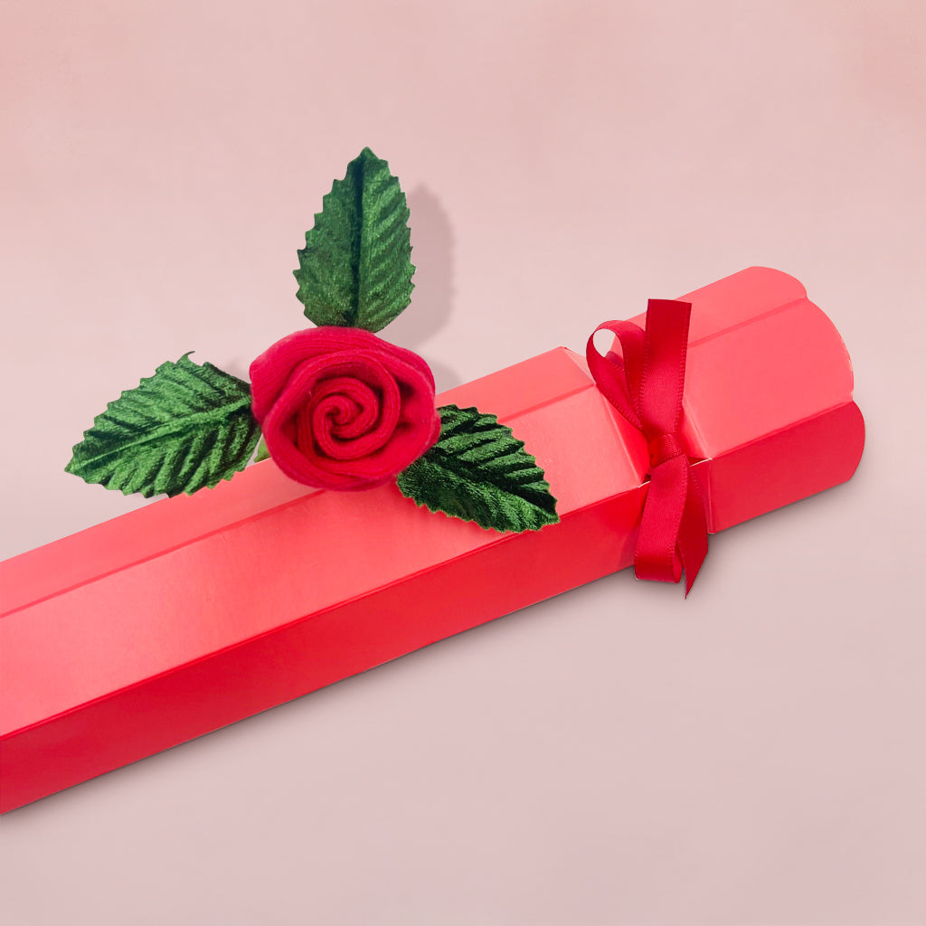 Baby's First Christmas Rosebud Sock Cracker - Red Holiday Baby Gift for Newborns & Infants - Perfect for Christmas Photo Shoots, Stocking Stuffers & Keepsake Memories