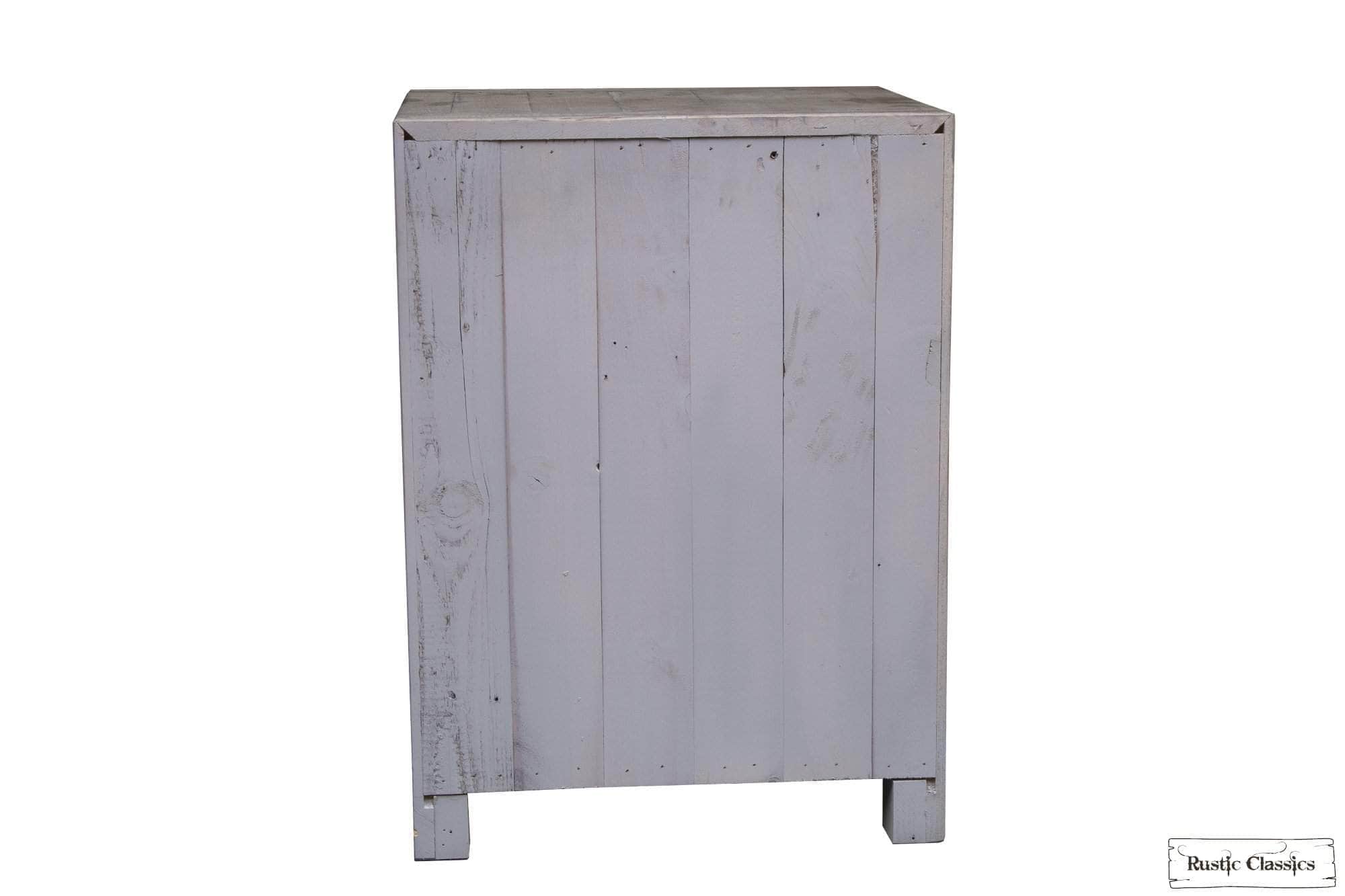 Whistler Grey Reclaimed Wood 3-Drawer Nightstand - Rustic Bedside Table for Bedroom, Living Room & Guest Room