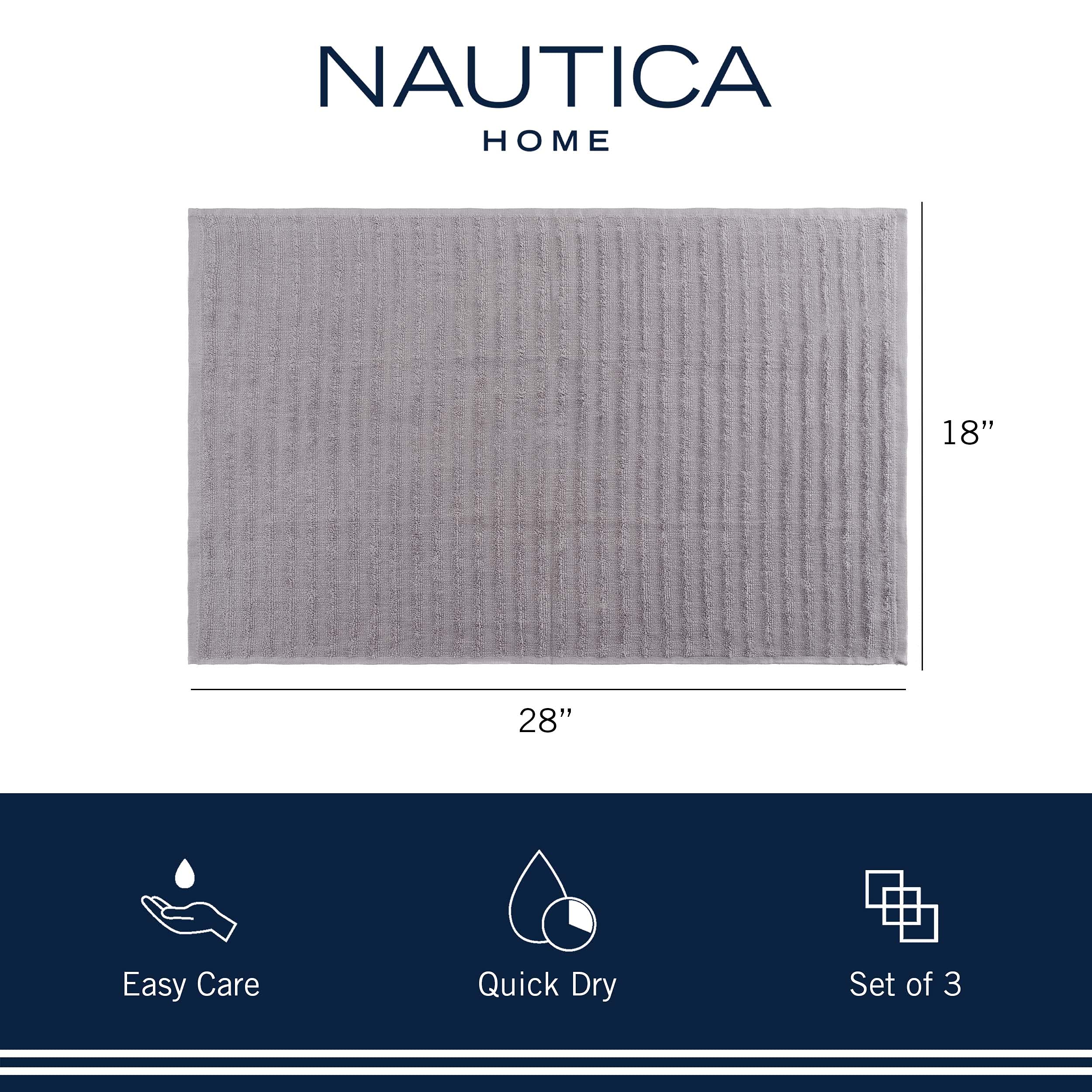 Nautica 100% Cotton Kitchen Towels Set of 3 | 18
