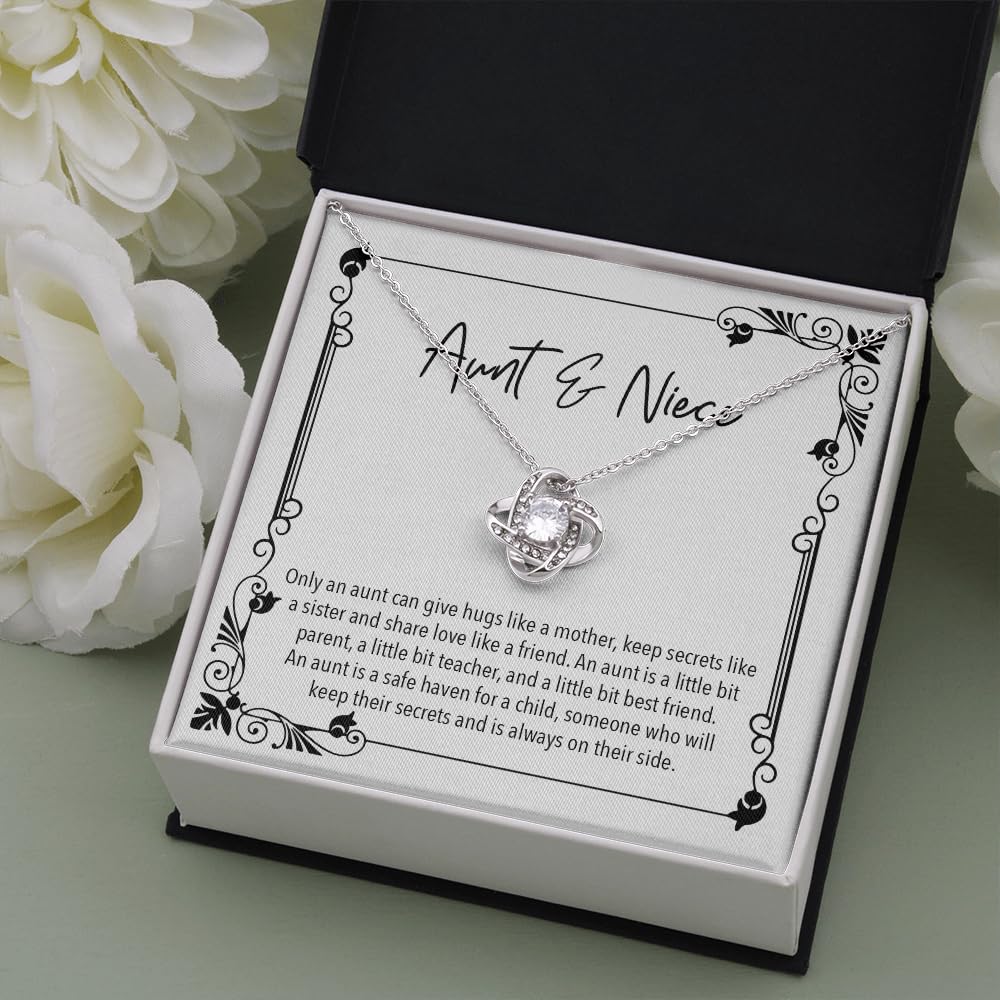 Best Aunt Gift Ideas - Elegant Women's Pendant Necklaces with Personalized Message Cards & Two-Tone Gift Box | Perfect for Birthday, Anniversary, Mother's Day & Thank You Presents