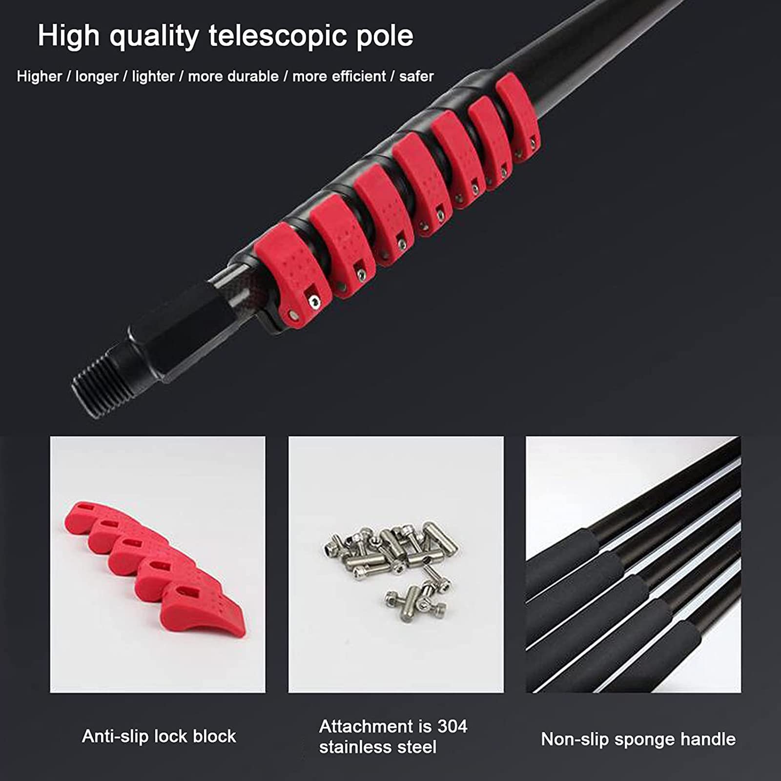 **12FT Telescopic Water Fed Pole Kit - Window Cleaning Brush for Solar Panels & High Windows, Outdoor Glass Washer Wand with Extension Pole, Perfect for Home & Commercial Use**